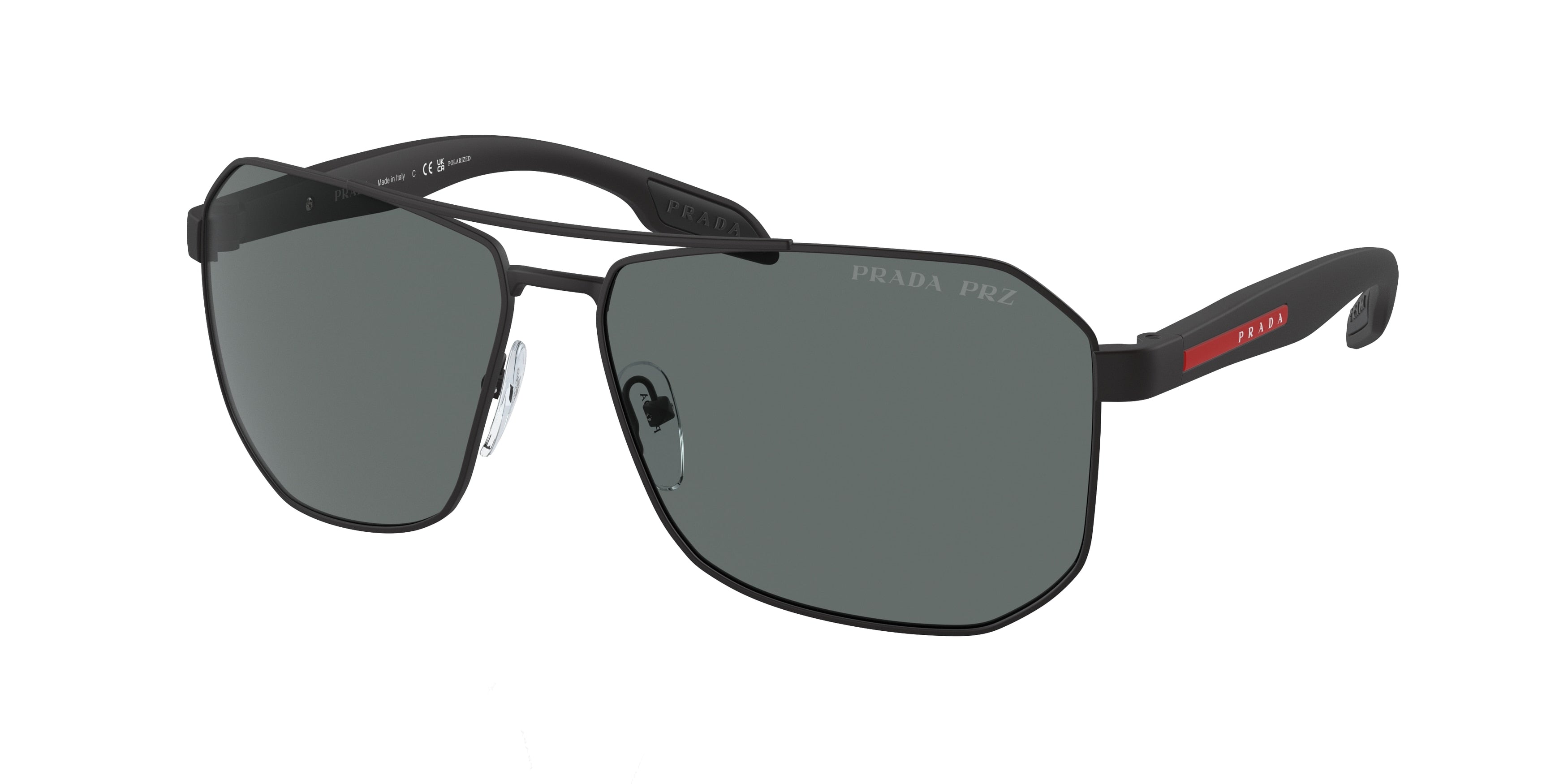 Prada Linea Rossa PS51VS Pillow Sunglasses  DG05Z1-Black Rubber 62-140-14 - Color Map Black