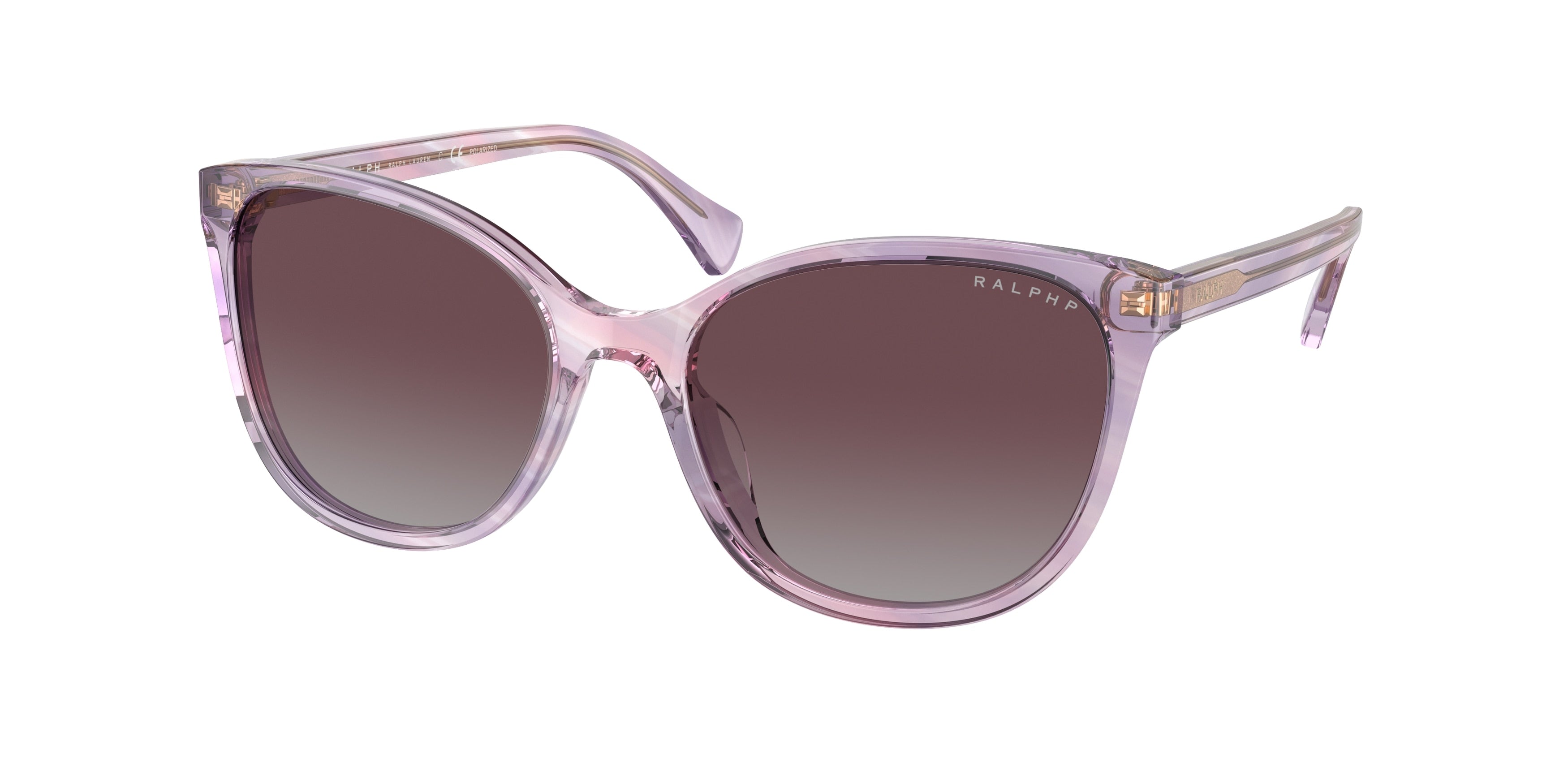 Ralph RA5282U Cat Eye Sunglasses  603662-Shiny Striped Purple 55-140-18 - Color Map Violet