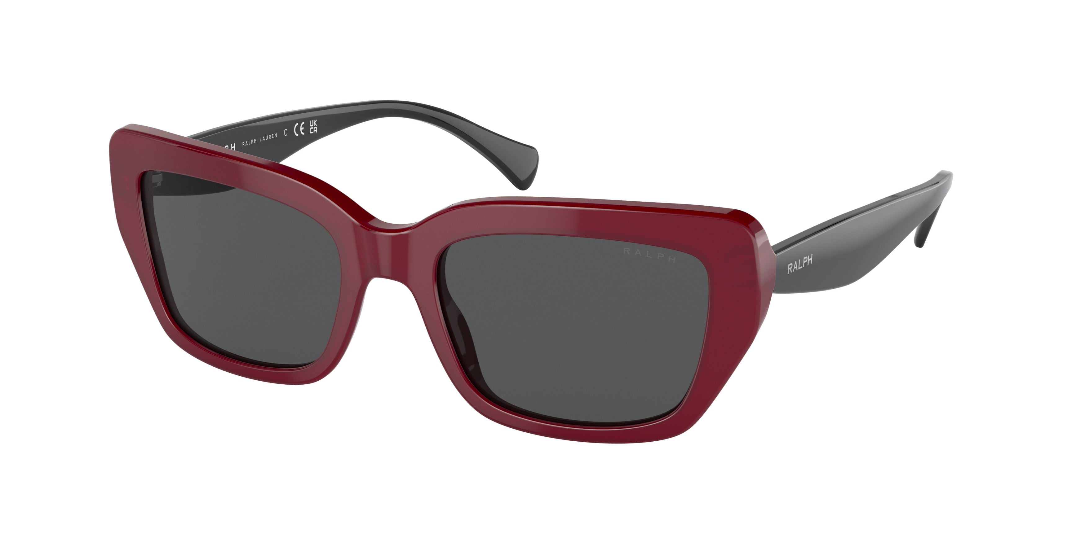 Ralph RA5292 Rectangle Sunglasses  592187-Shiny Opal Red 53-145-19 - Color Map Red