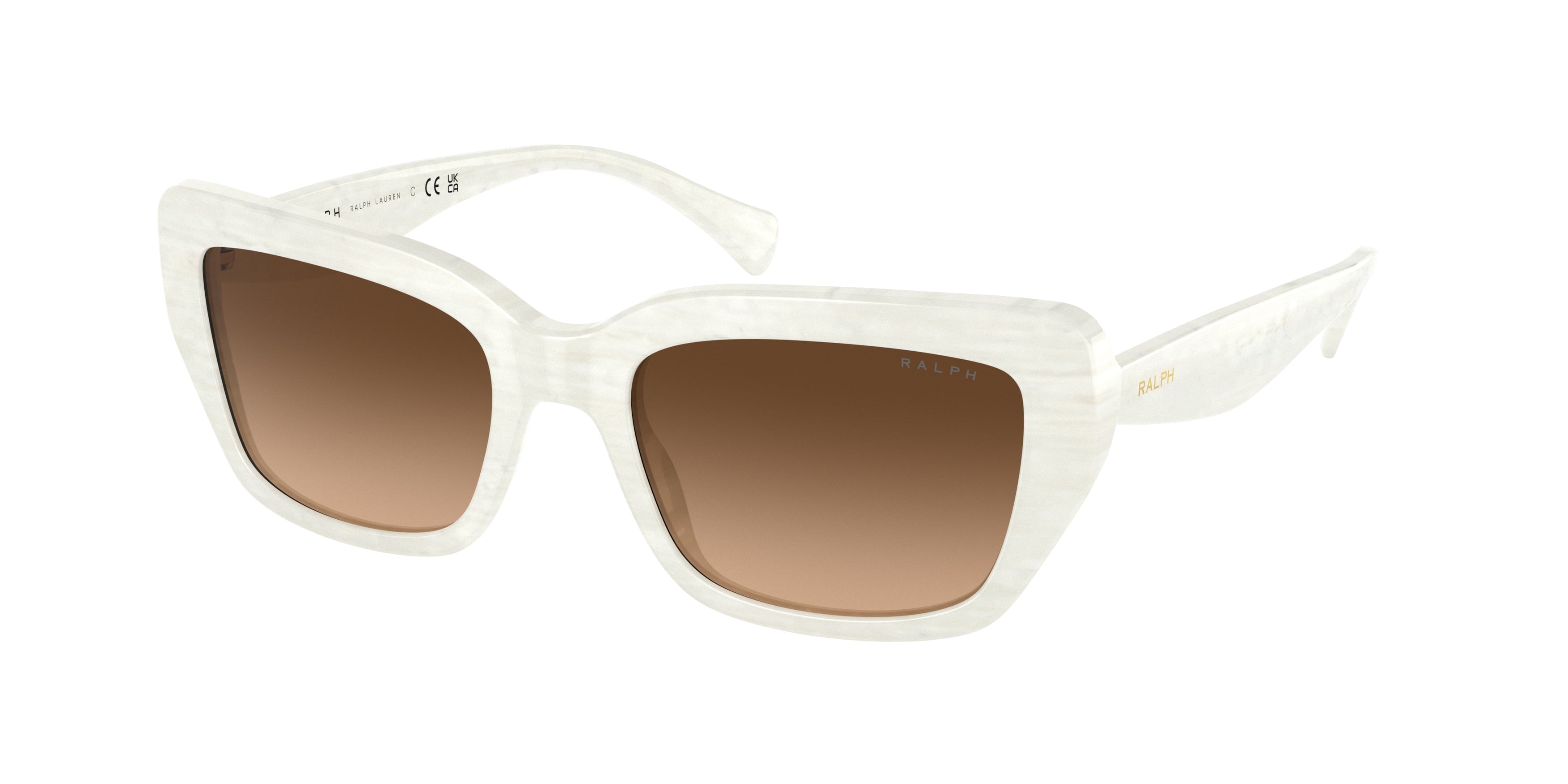 Ralph RA5292 Rectangle Sunglasses  603474-Shiny Chalk Cream 53-145-19 - Color Map White