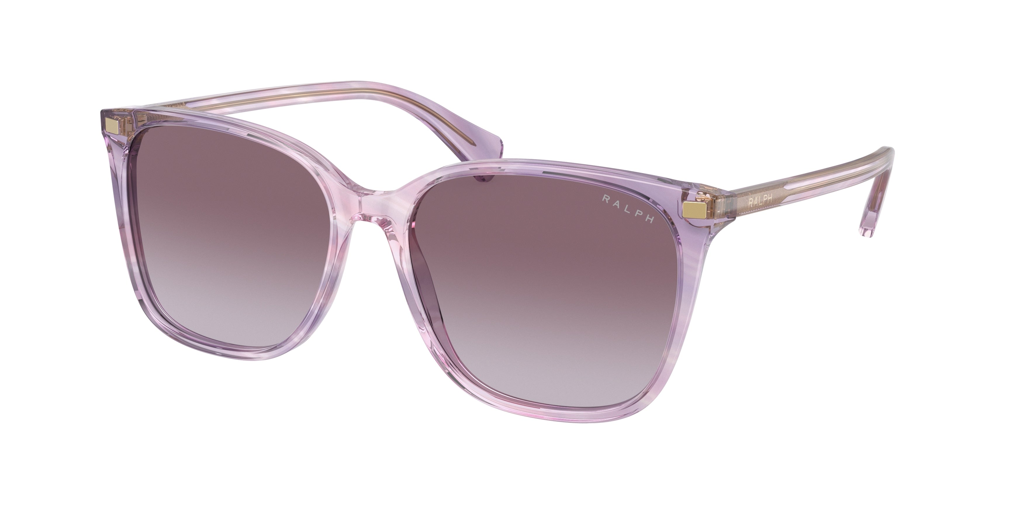 Ralph VVCV RA5293 Square Sunglasses  60368H-Shiny Striped Purple 56-145-16 - Color Map Violet