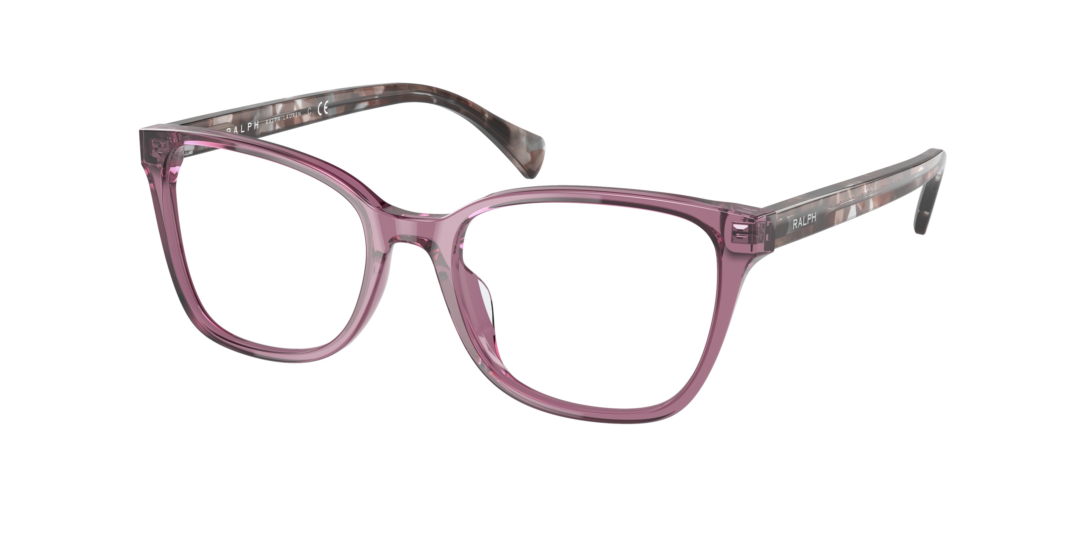 Ralph RA7137U Pillow Eyeglasses  6008-Shiny Transparent Violet 53-145-18 - Color Map Violet