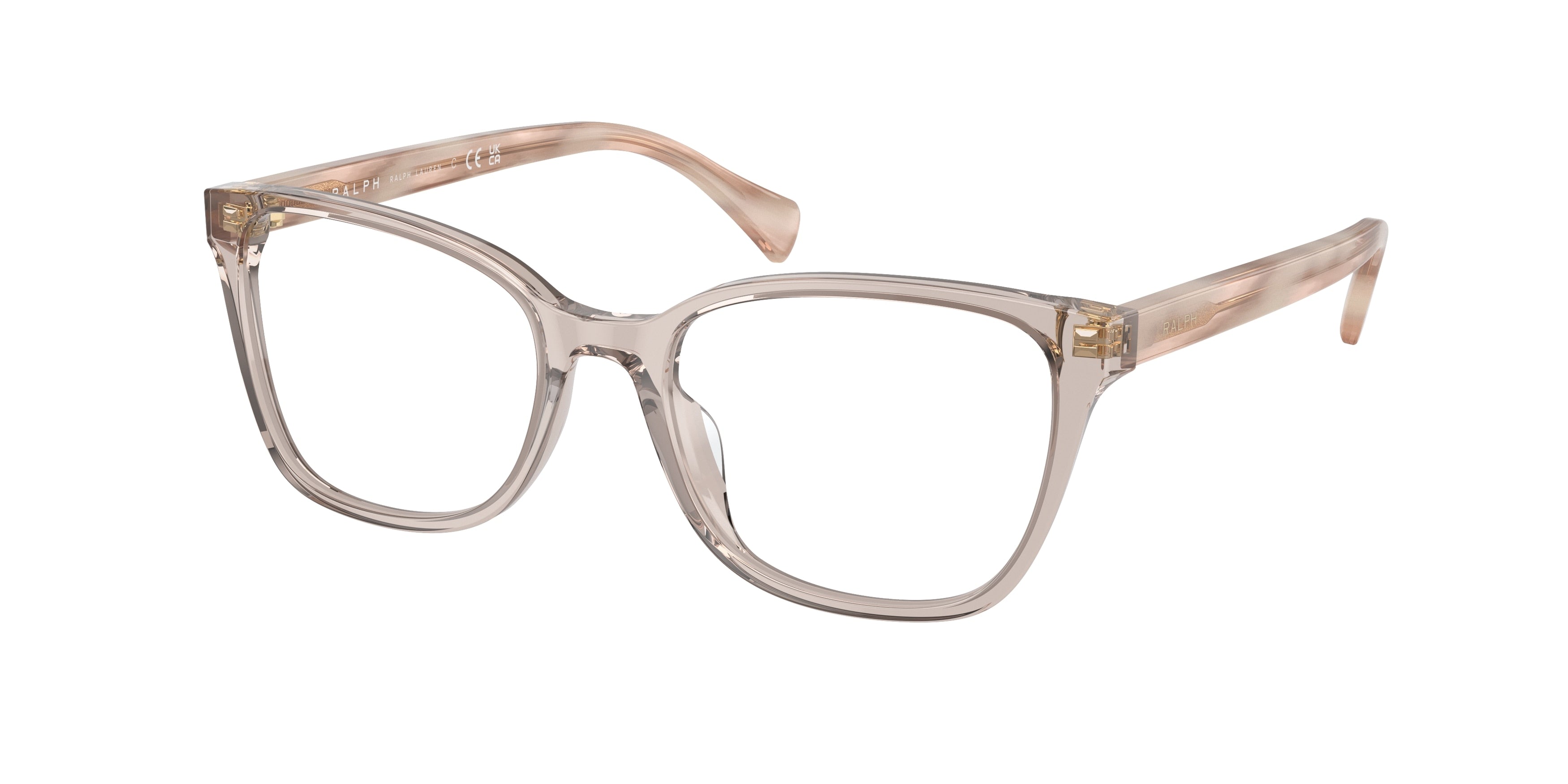 Ralph RA7137U Pillow Eyeglasses  6124-Shiny Transparent Beige 53-145-18 - Color Map Transparent