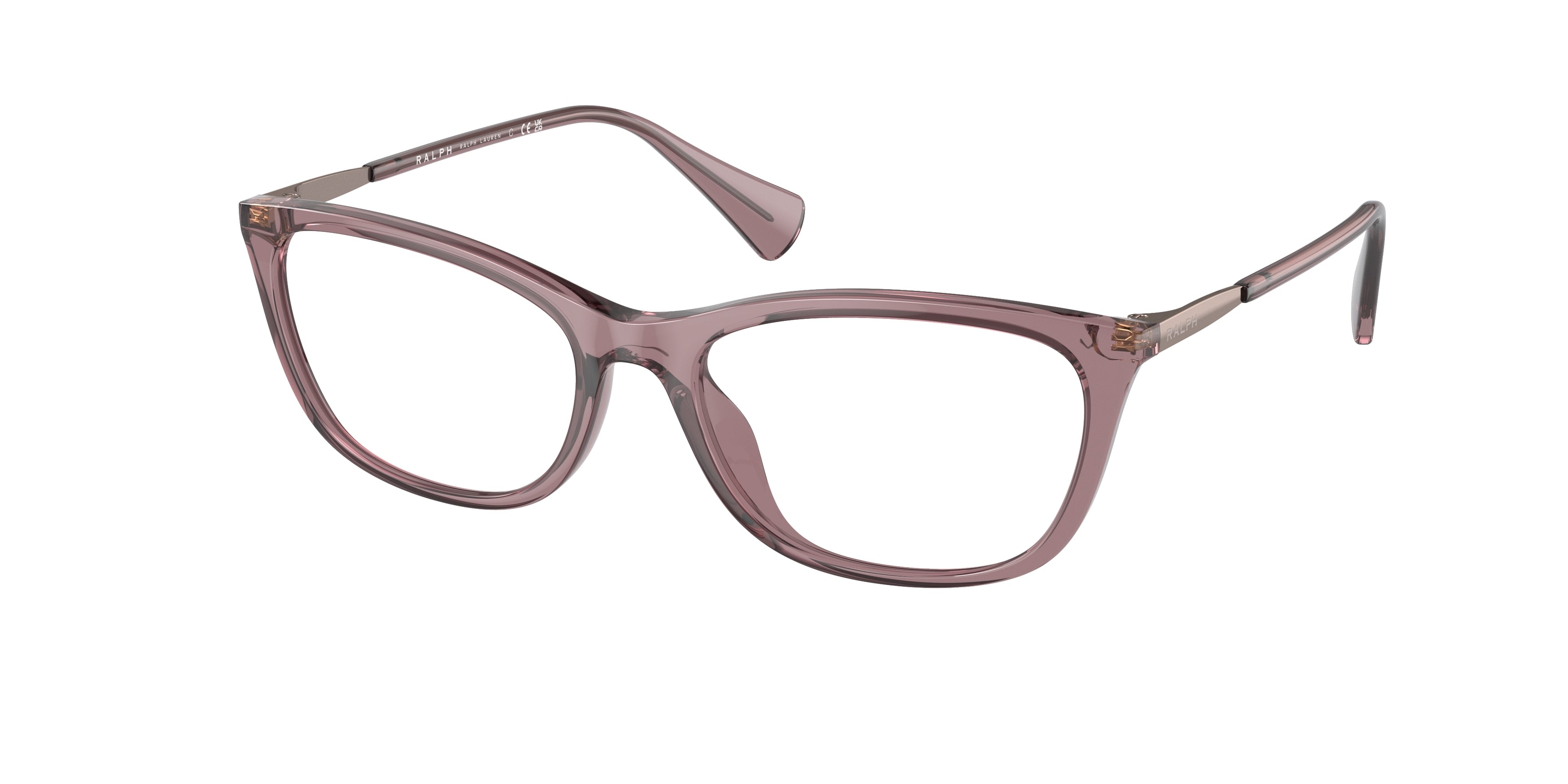 Ralph RA7138U Oval Eyeglasses  6075-Transparent Plum 54-140-17 - Color Map Violet