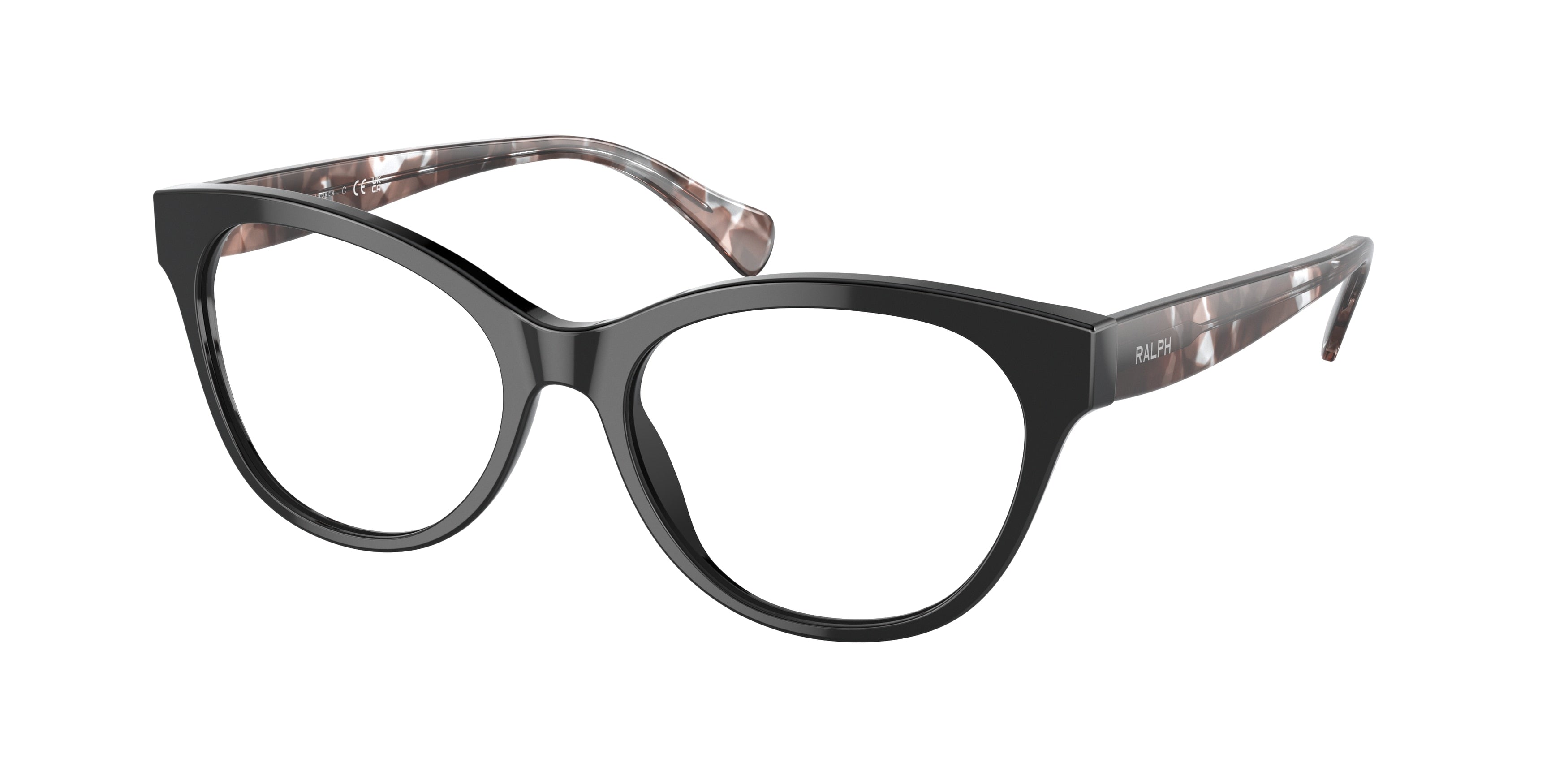 Ralph RA7141 Cat Eye Eyeglasses  6007-Shiny Black 54-145-17 - Color Map Black