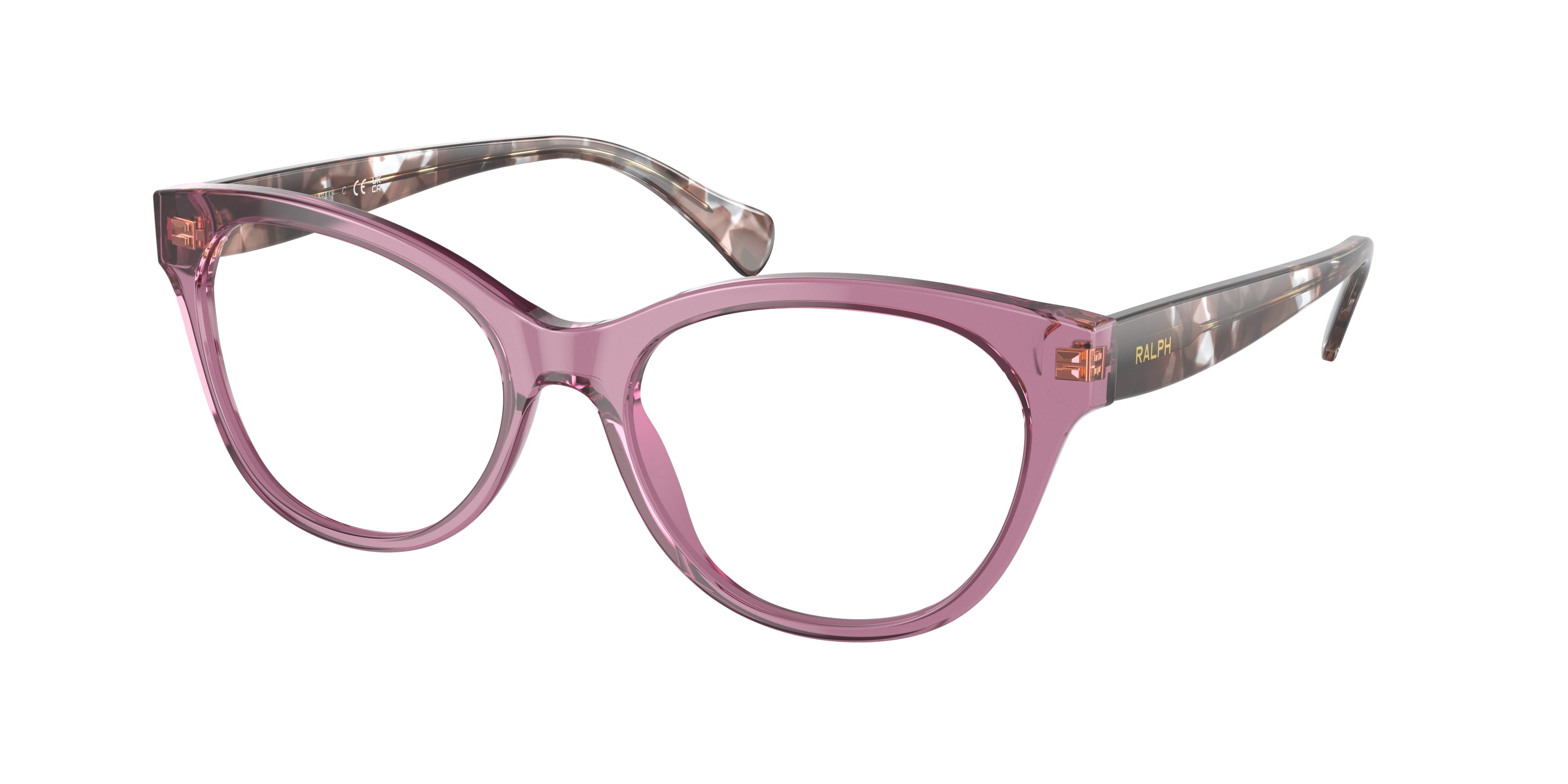 Ralph RA7141 Cat Eye Eyeglasses  6008-Shiny Transparent Violet 54-145-17 - Color Map Violet