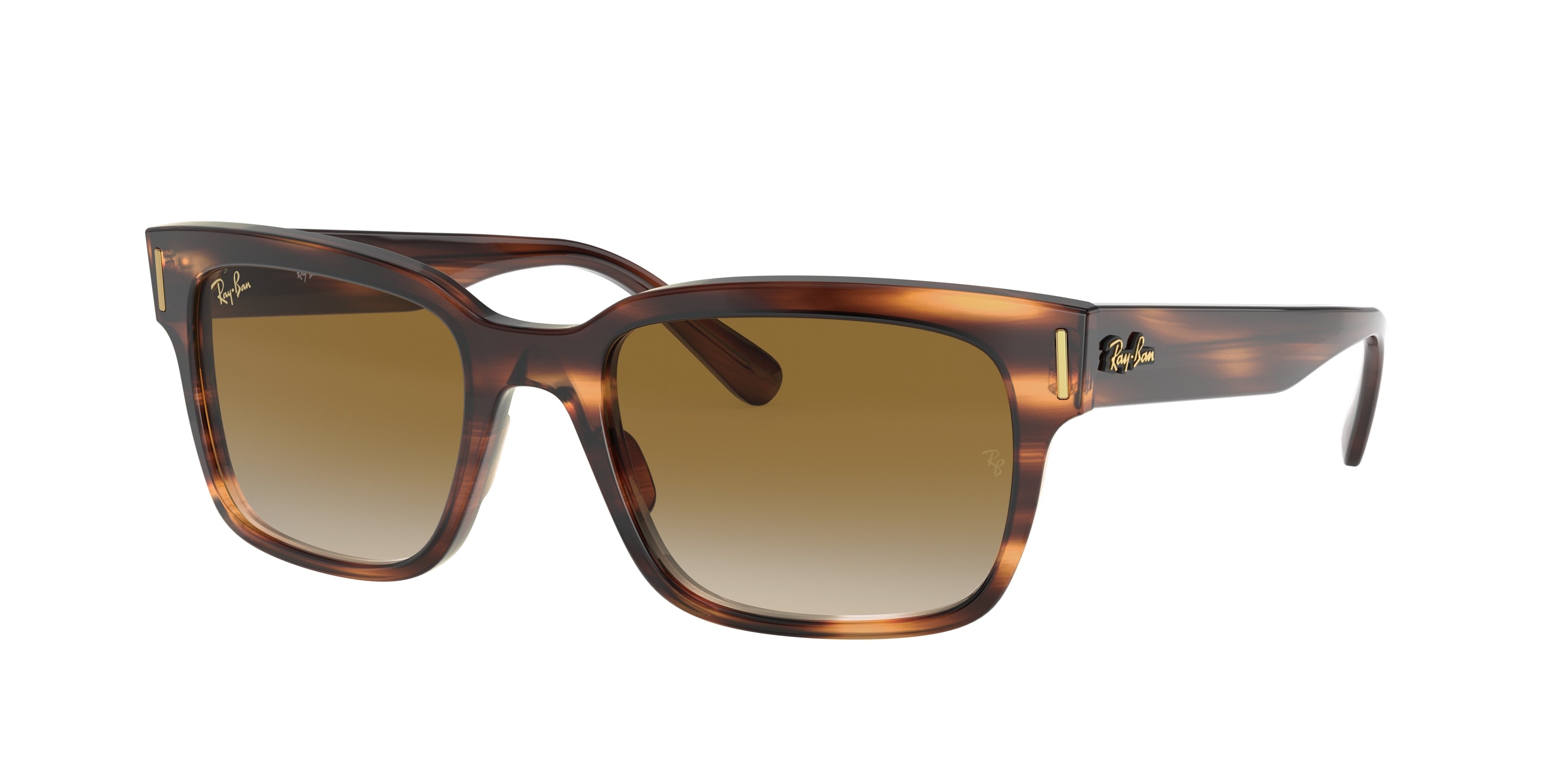 Ray-Ban JEFFREY RB2190 Square Sunglasses  954/51-Striped Havana 54-145-20 - Color Map Brown