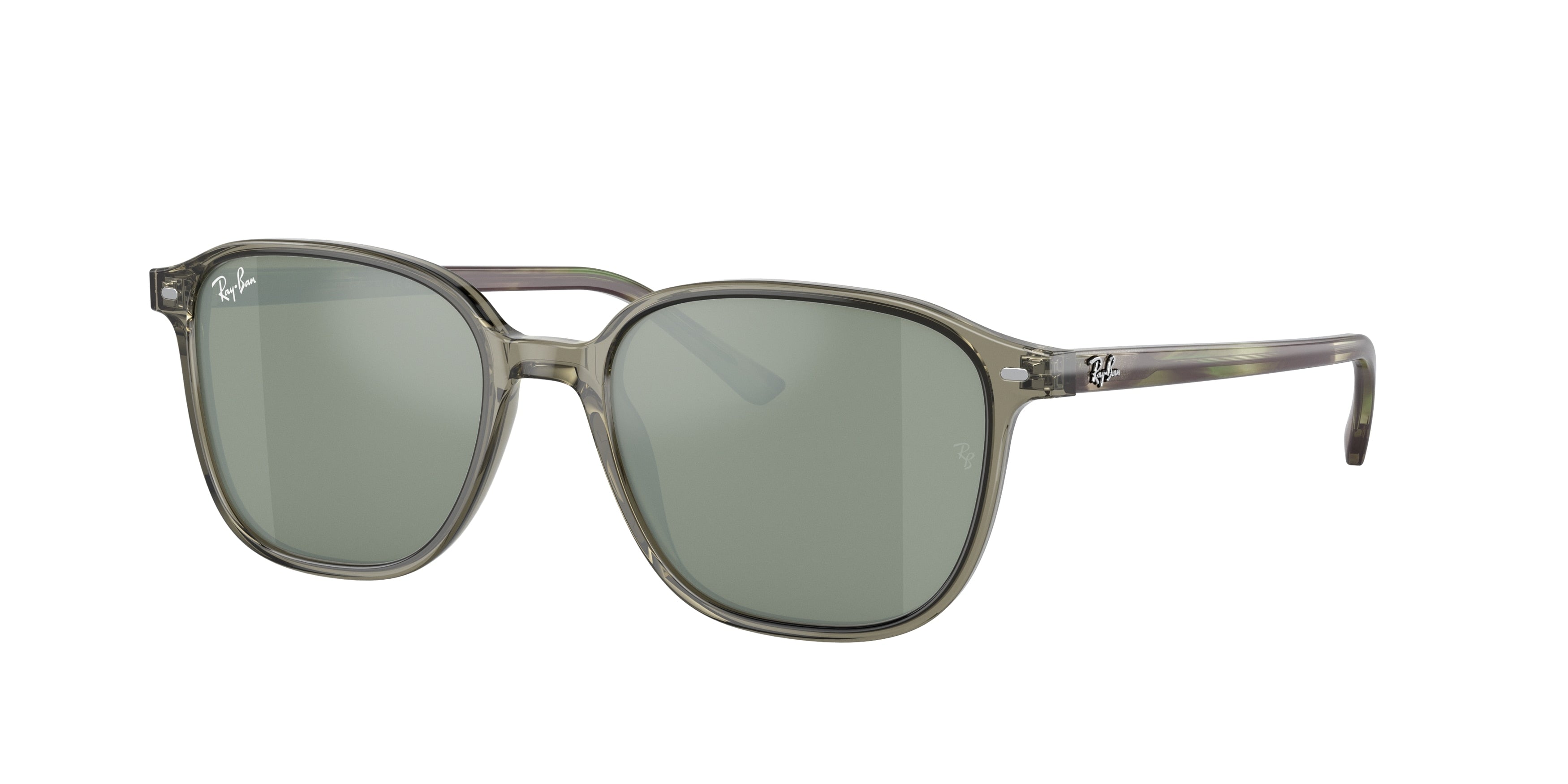 Ray-Ban LEONARD RB2193 Square Sunglasses  66355C-Transparent Green 53-145-18 - Color Map Green