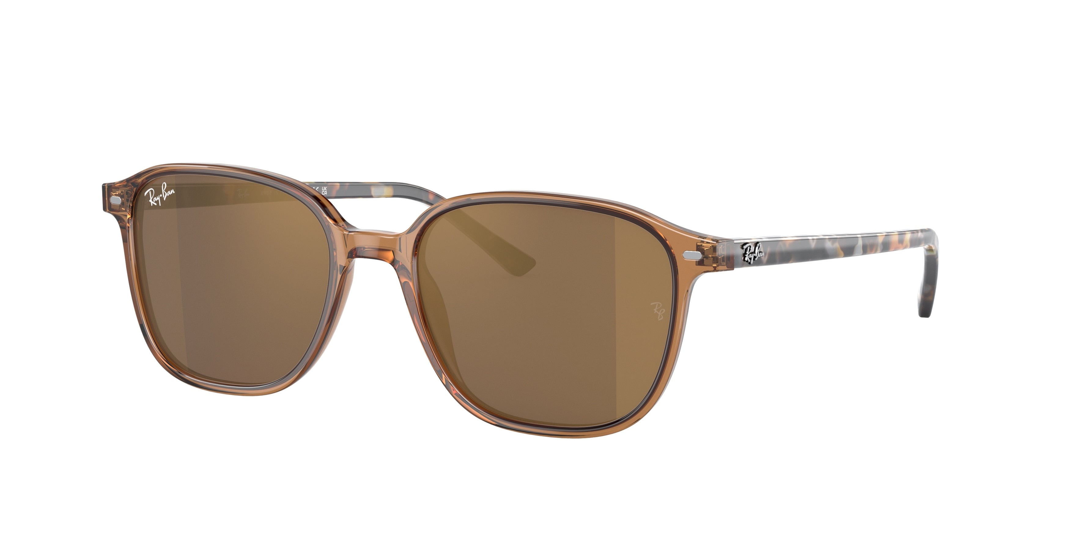 Ray-Ban LEONARD RB2193 Square Sunglasses  663693-Transparent Brown 53-145-18 - Color Map Brown