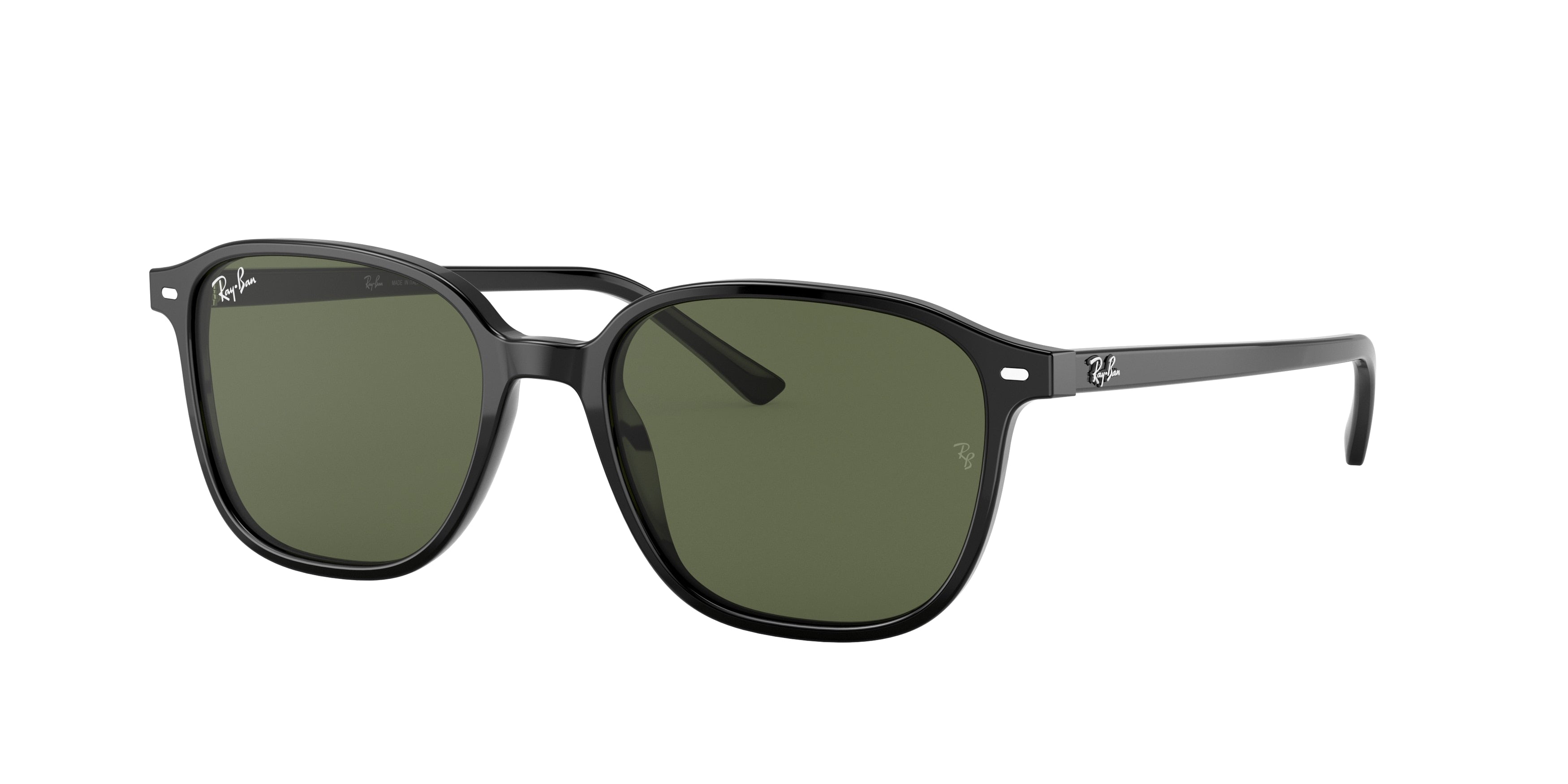 Ray-Ban LEONARD RB2193 Square Sunglasses  901/31-Black 55-145-18 - Color Map Black