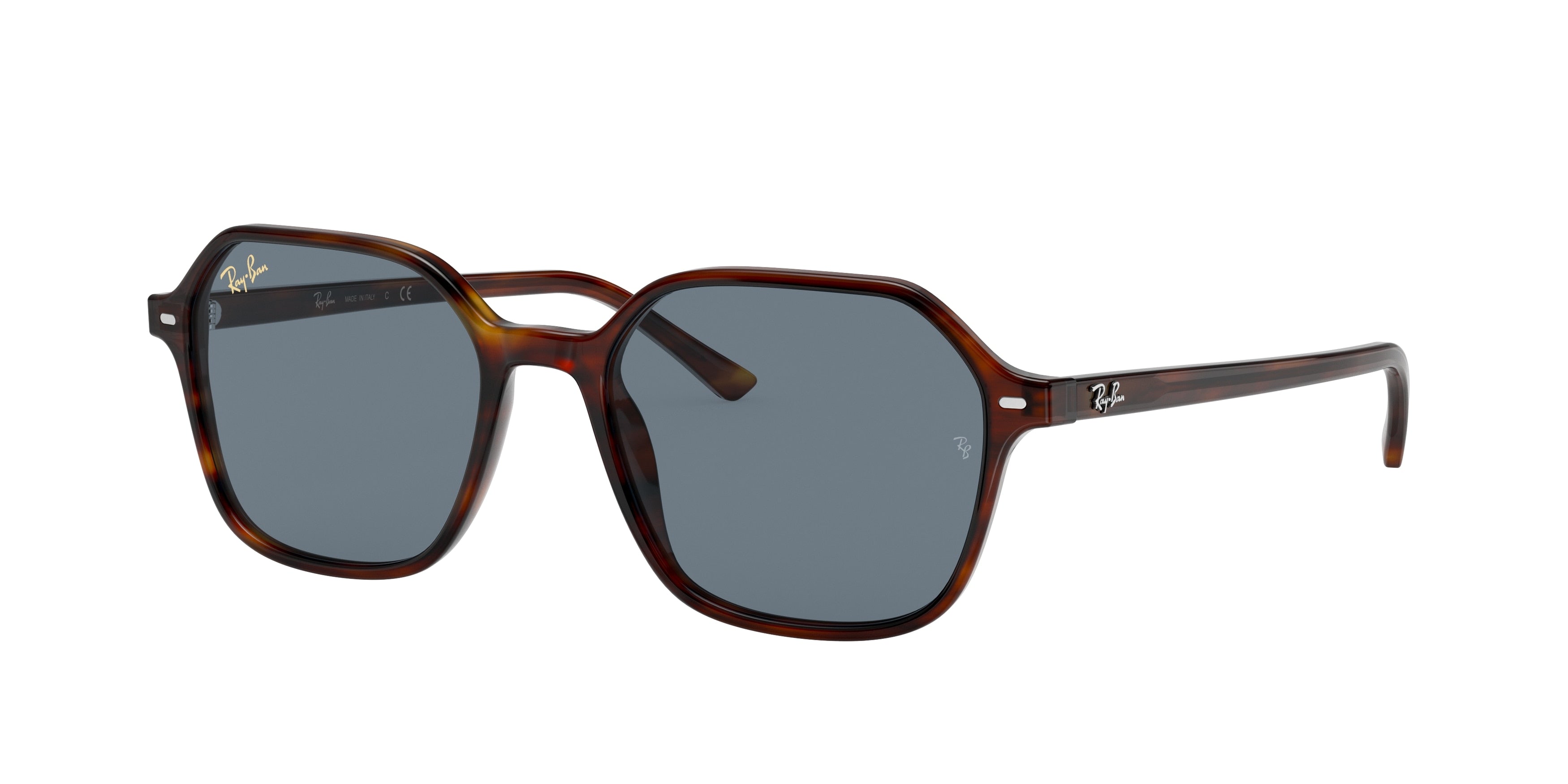 Ray-Ban JOHN RB2194 Square Sunglasses  954/62-Striped Havana 53-145-18 - Color Map Brown