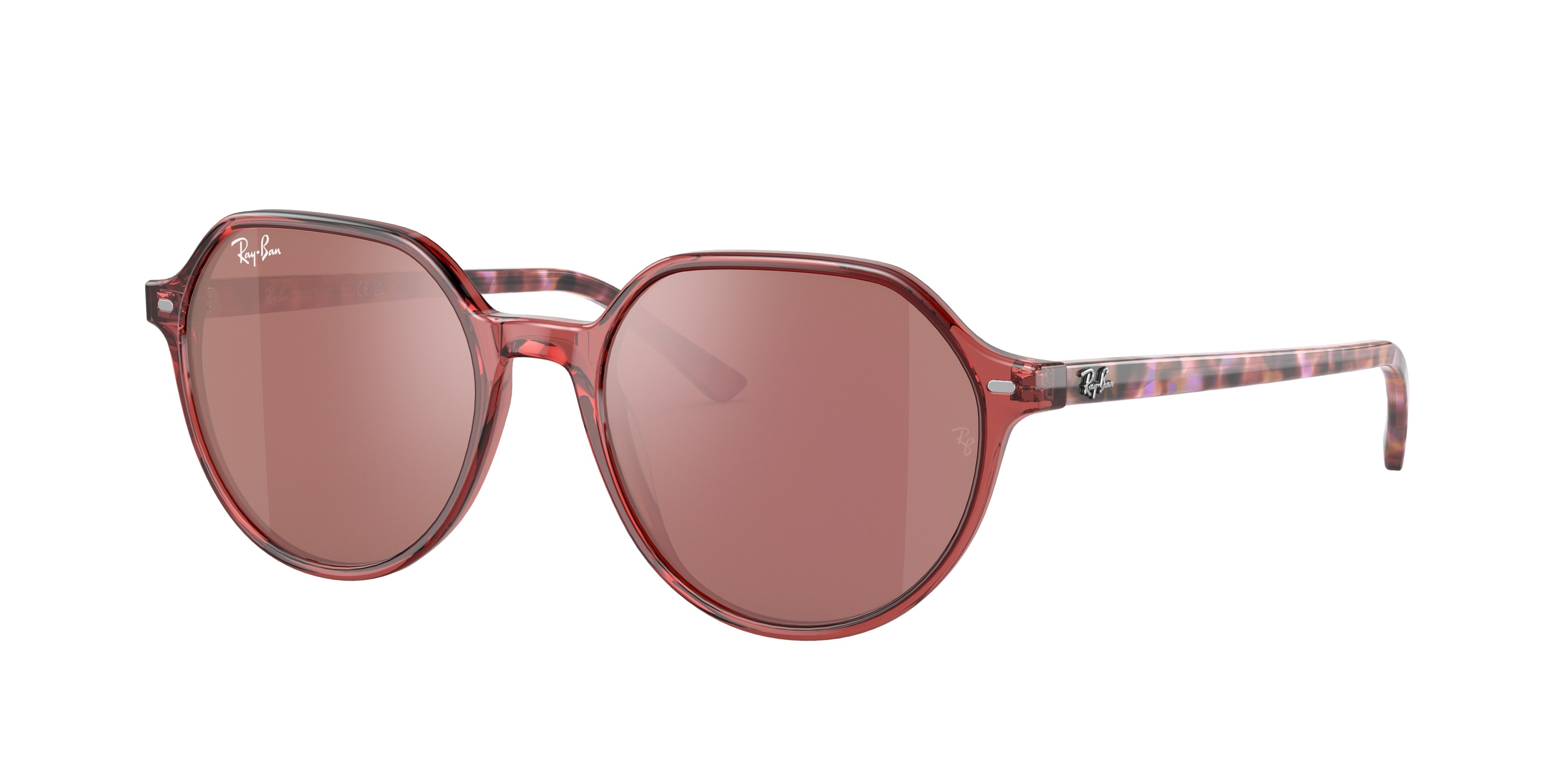 Ray-Ban THALIA RB2195F Square Sunglasses  66372K-Transparent Pink 53-145-18 - Color Map Pink