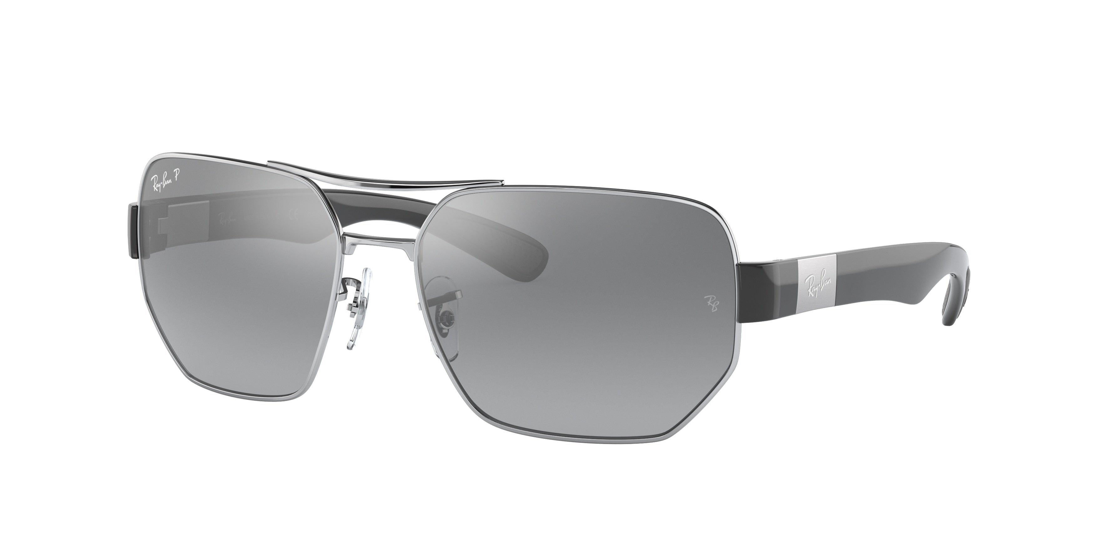 Ray-Ban RB3672 Irregular Sunglasses  003/82-Silver 60-135-17 - Color Map Silver