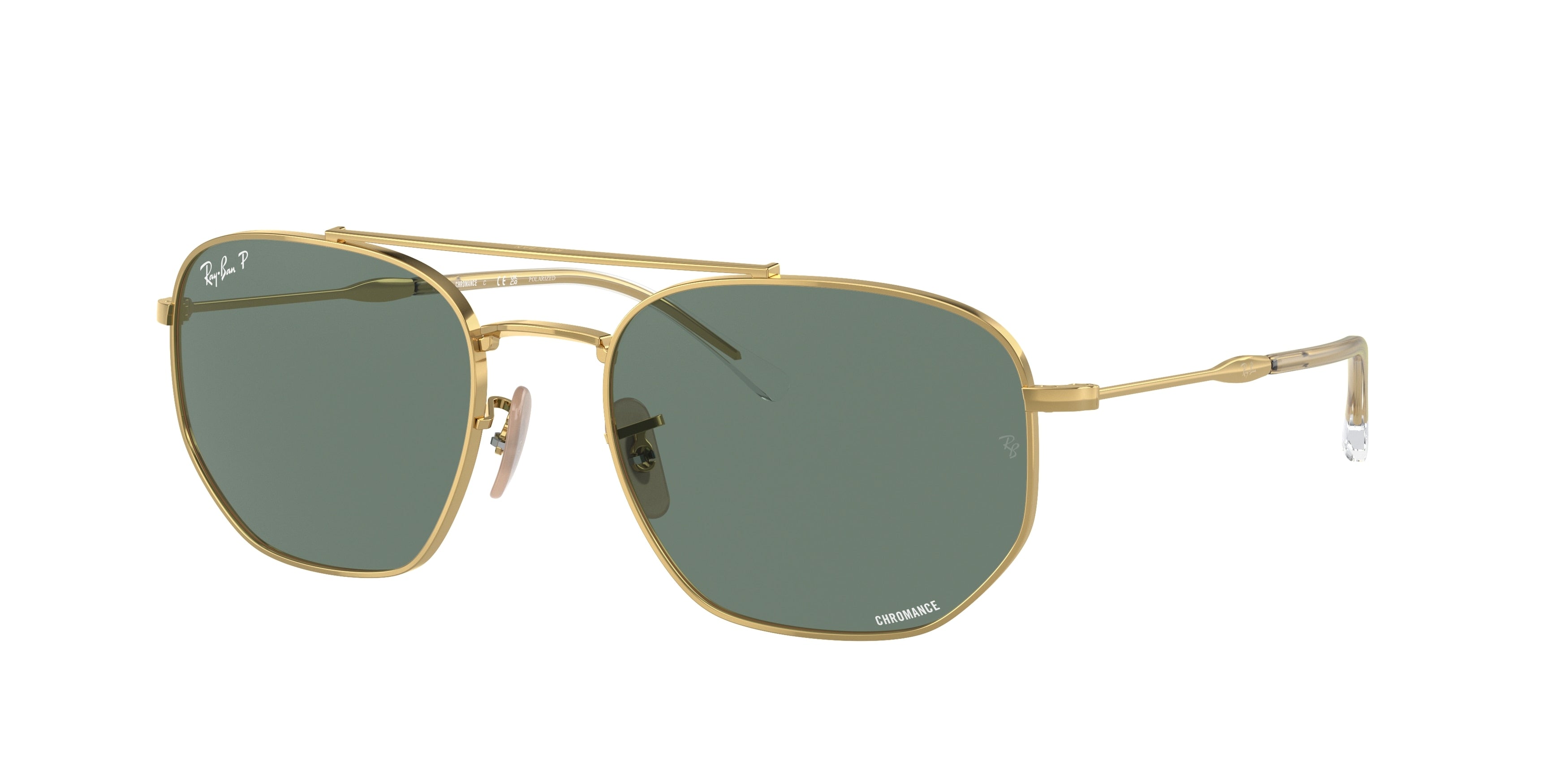 Ray-Ban RB3707 Irregular Sunglasses  001/O9-Gold 57-145-20 - Color Map Gold