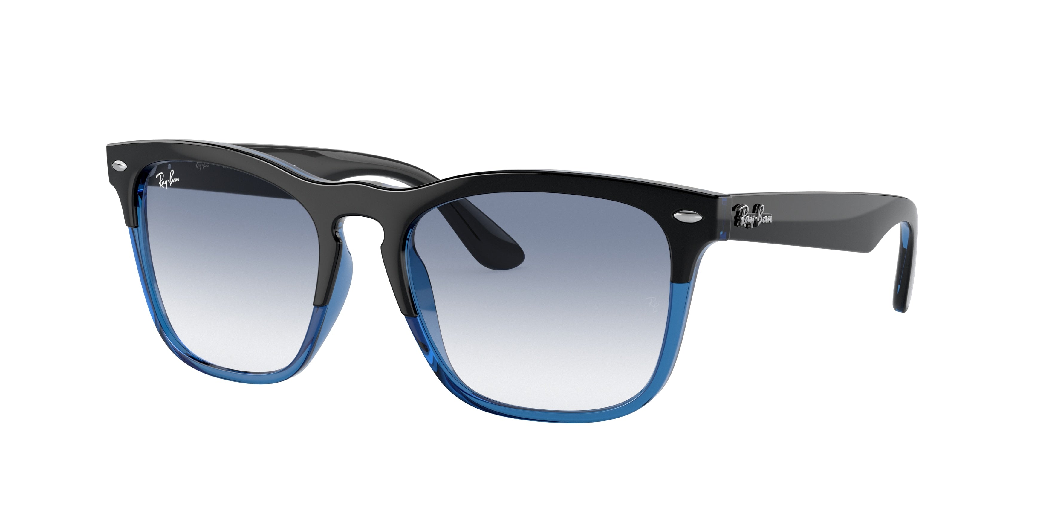 Ray-Ban STEVE RB4487F Square Sunglasses  663219-Black On Blue 54-145-18 - Color Map Black