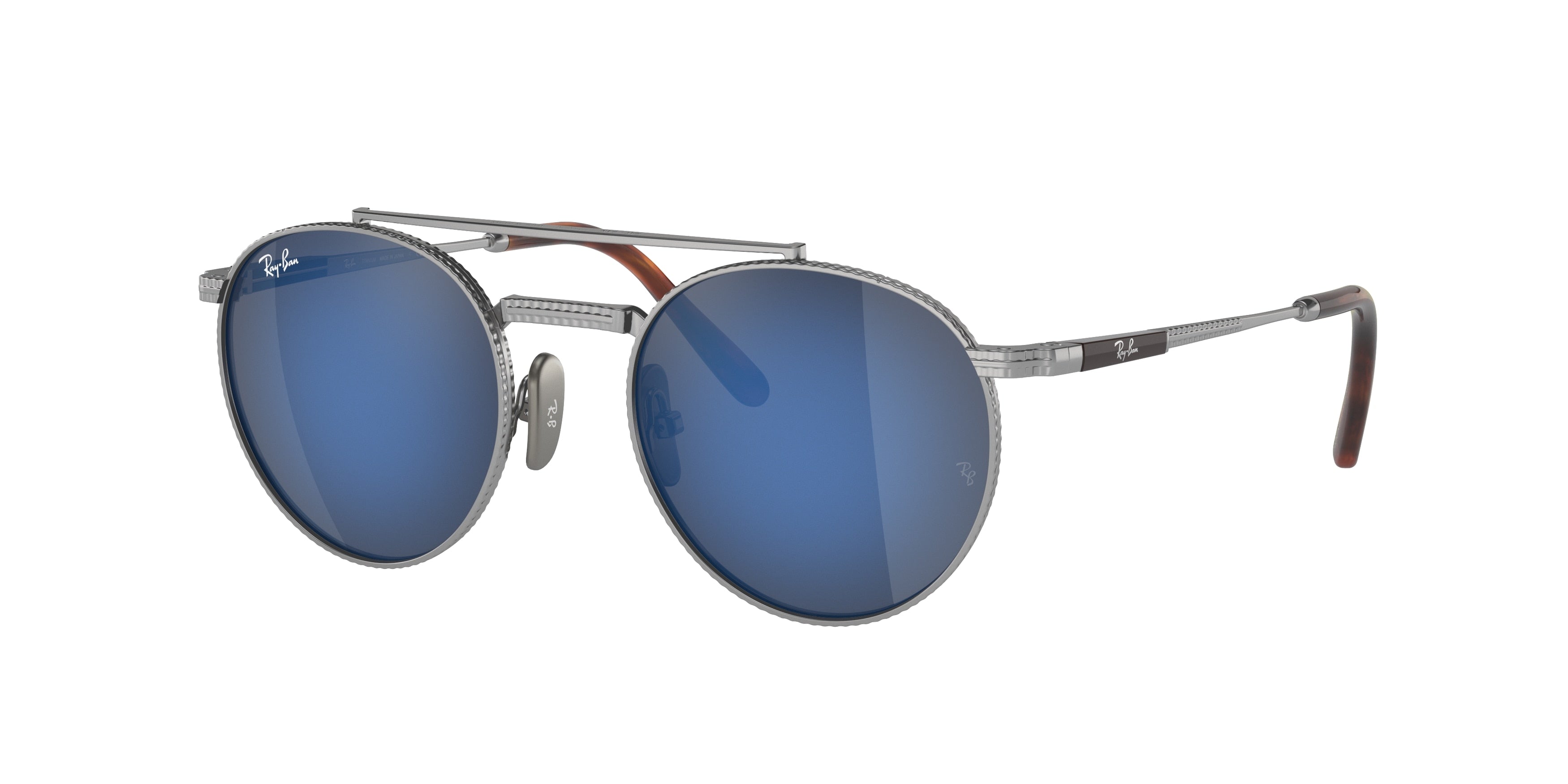 Ray-Ban ROUND II TITANIUM RB8237 Irregular Sunglasses  3139O4-Silver 53-140-20 - Color Map Silver