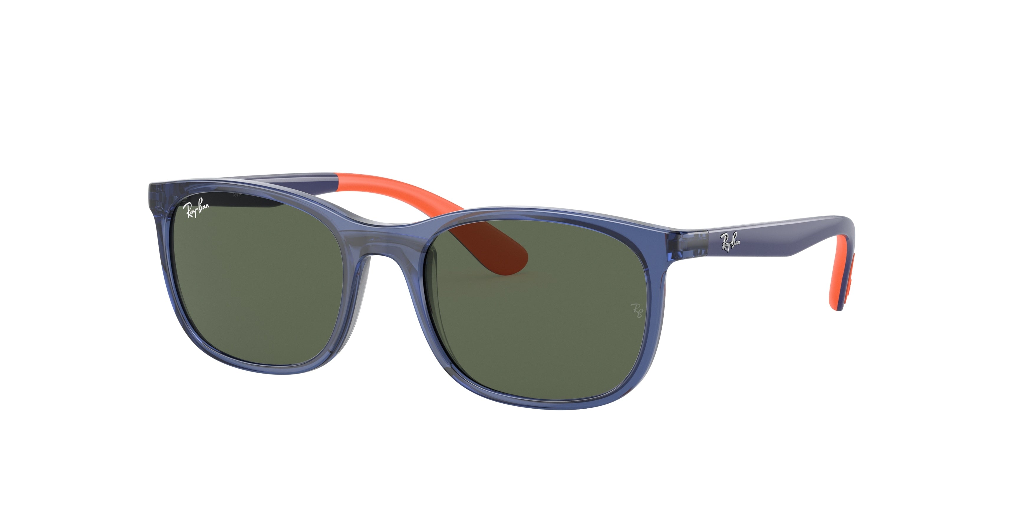 Ray-Ban Junior RJ9076S Pillow Sunglasses  712471-Blue On Orange 49-130-17 - Color Map Blue