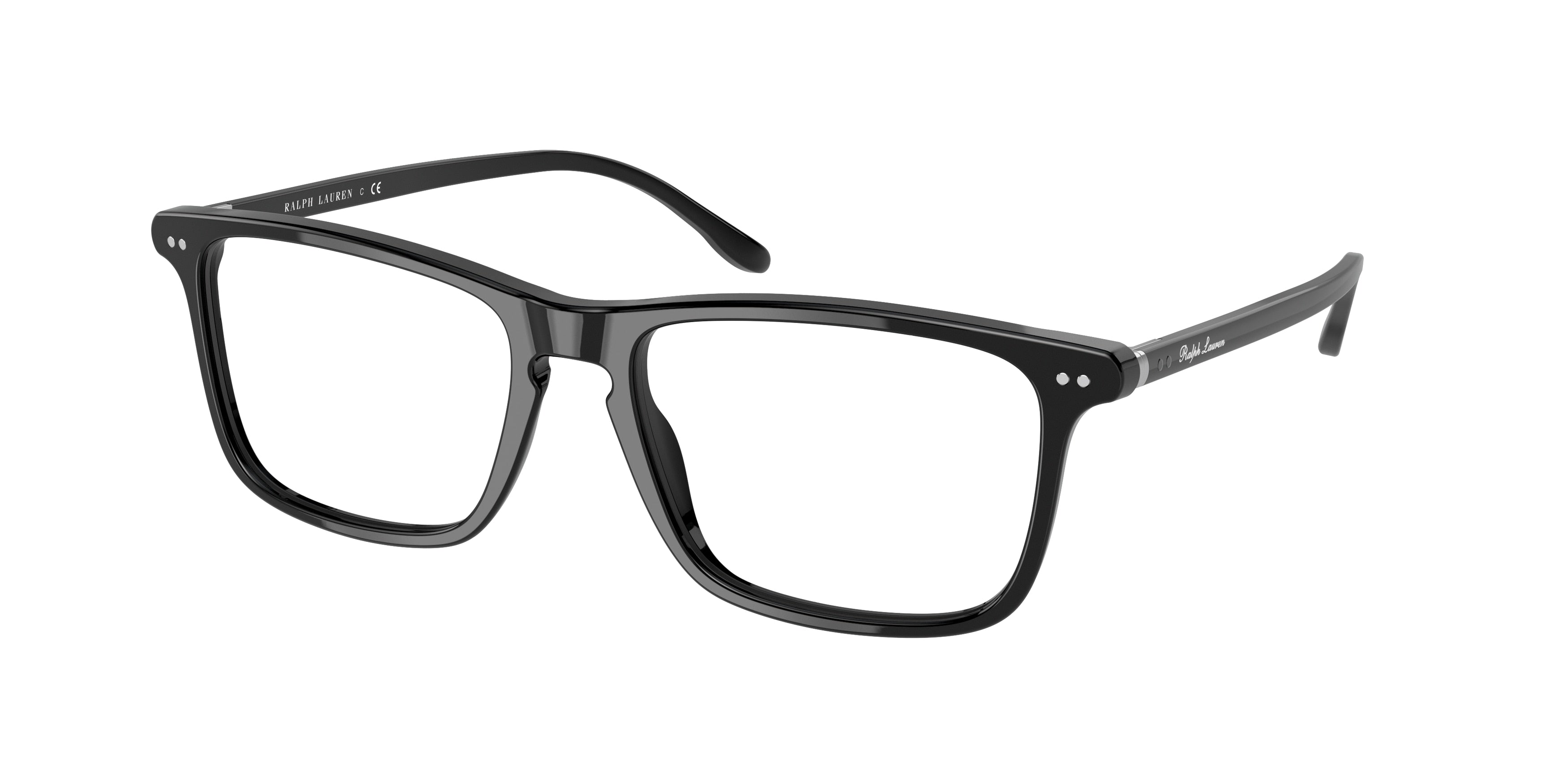 Ralph Lauren RL6220 Rectangle Eyeglasses  5001-Shiny Black 55-145-17 - Color Map Black