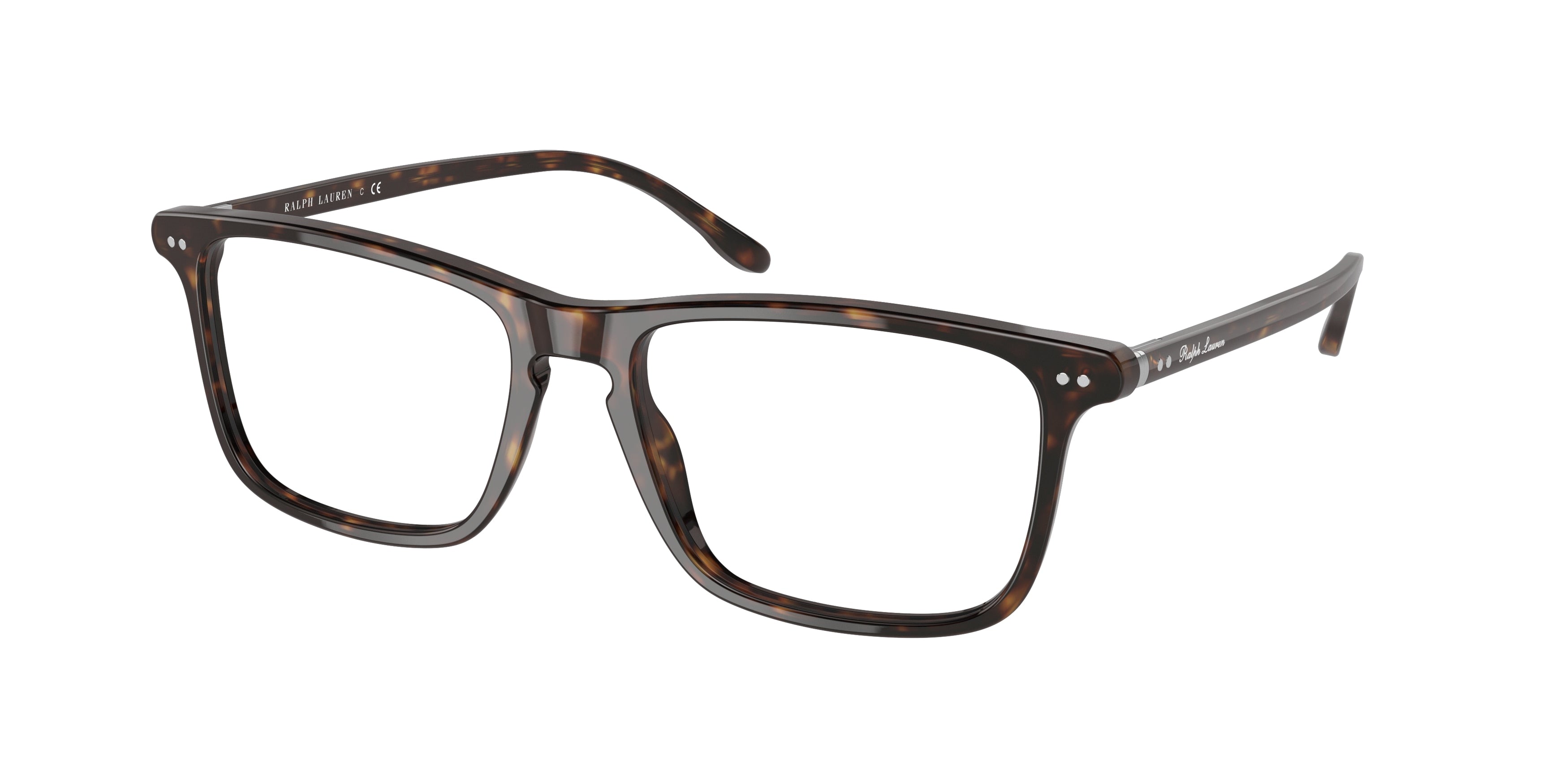 Ralph Lauren RL6220 Rectangle Eyeglasses  5003-Shiny Dark Havana 55-145-17 - Color Map Brown