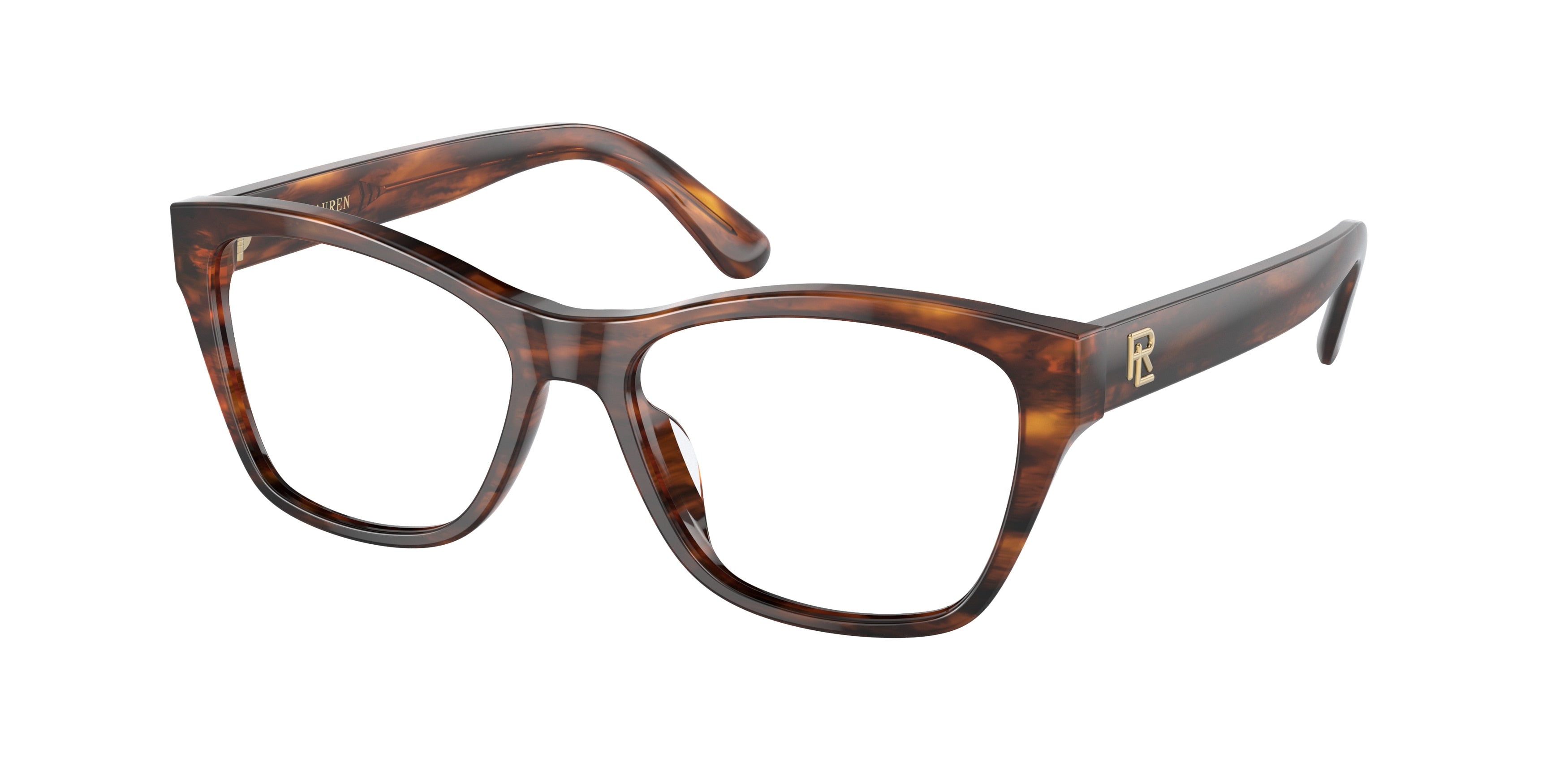 Ralph Lauren RL6230U Rectangle Eyeglasses  5007-Shiny Striped Havana 53-145-16 - Color Map Tortoise