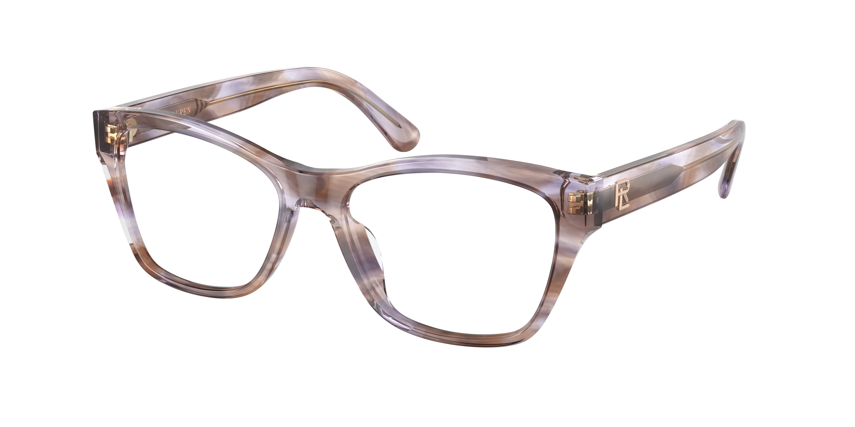 Ralph Lauren RL6230U Rectangle Eyeglasses  6031-Shiny Violet Brown Havana 53-145-16 - Color Map Violet