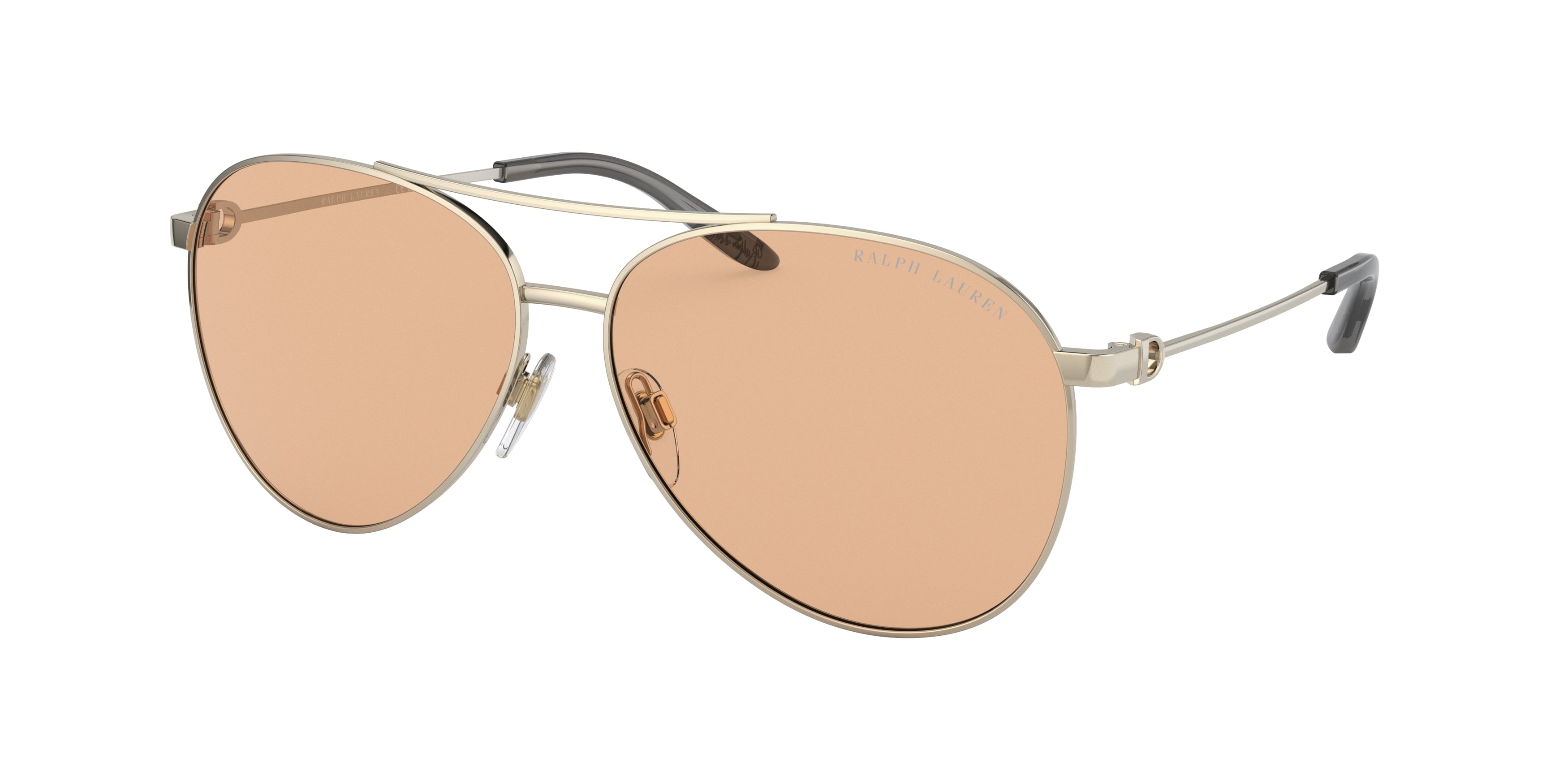 Ralph Lauren THE ANDIE RL7077 Pilot Sunglasses  9316/3-Shiny Pale Gold 60-145-13 - Color Map Gold