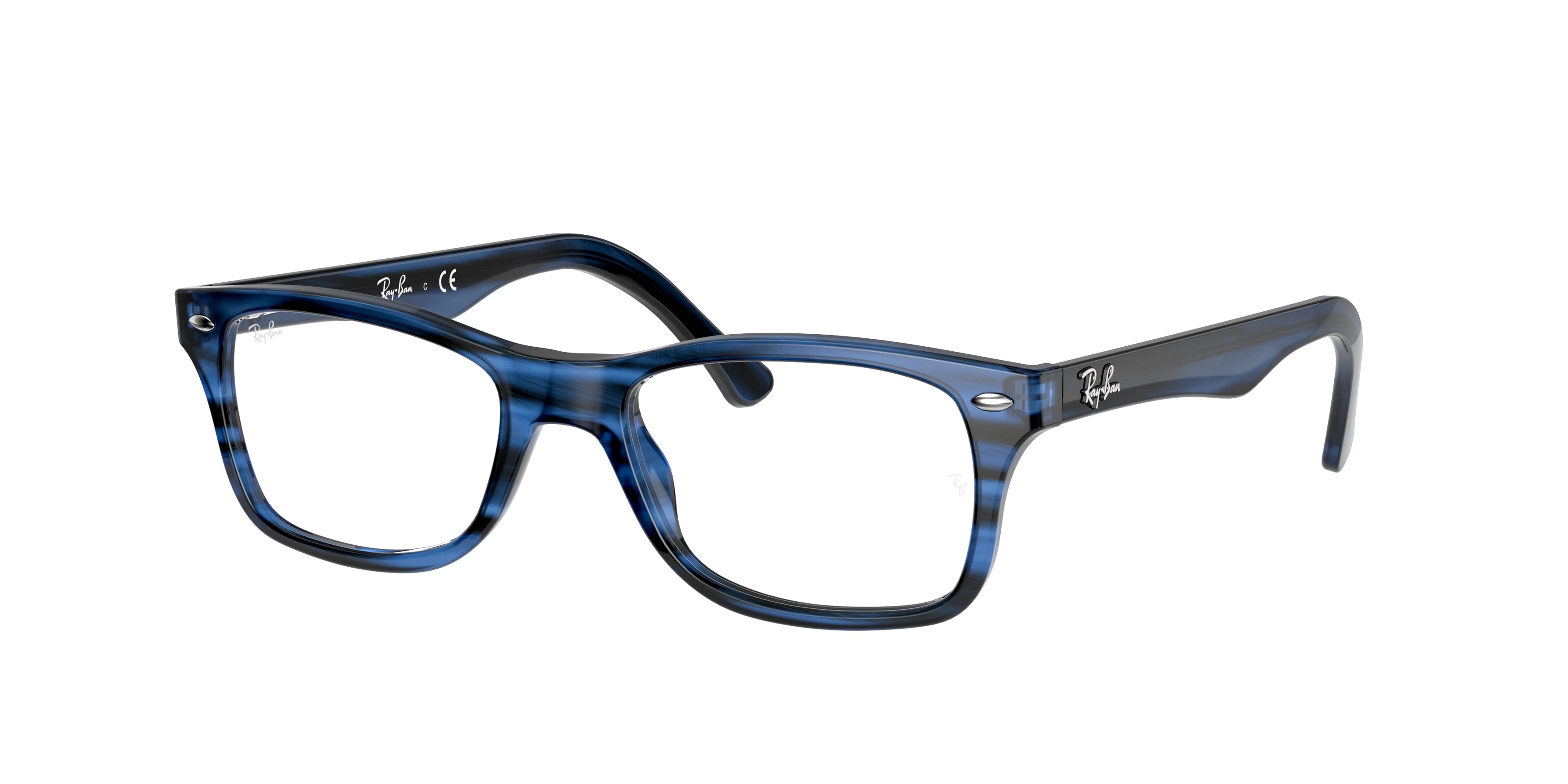 Ray-Ban Optical RX5228 Square Eyeglasses  8053-Striped Blue 55-140-17 - Color Map Blue