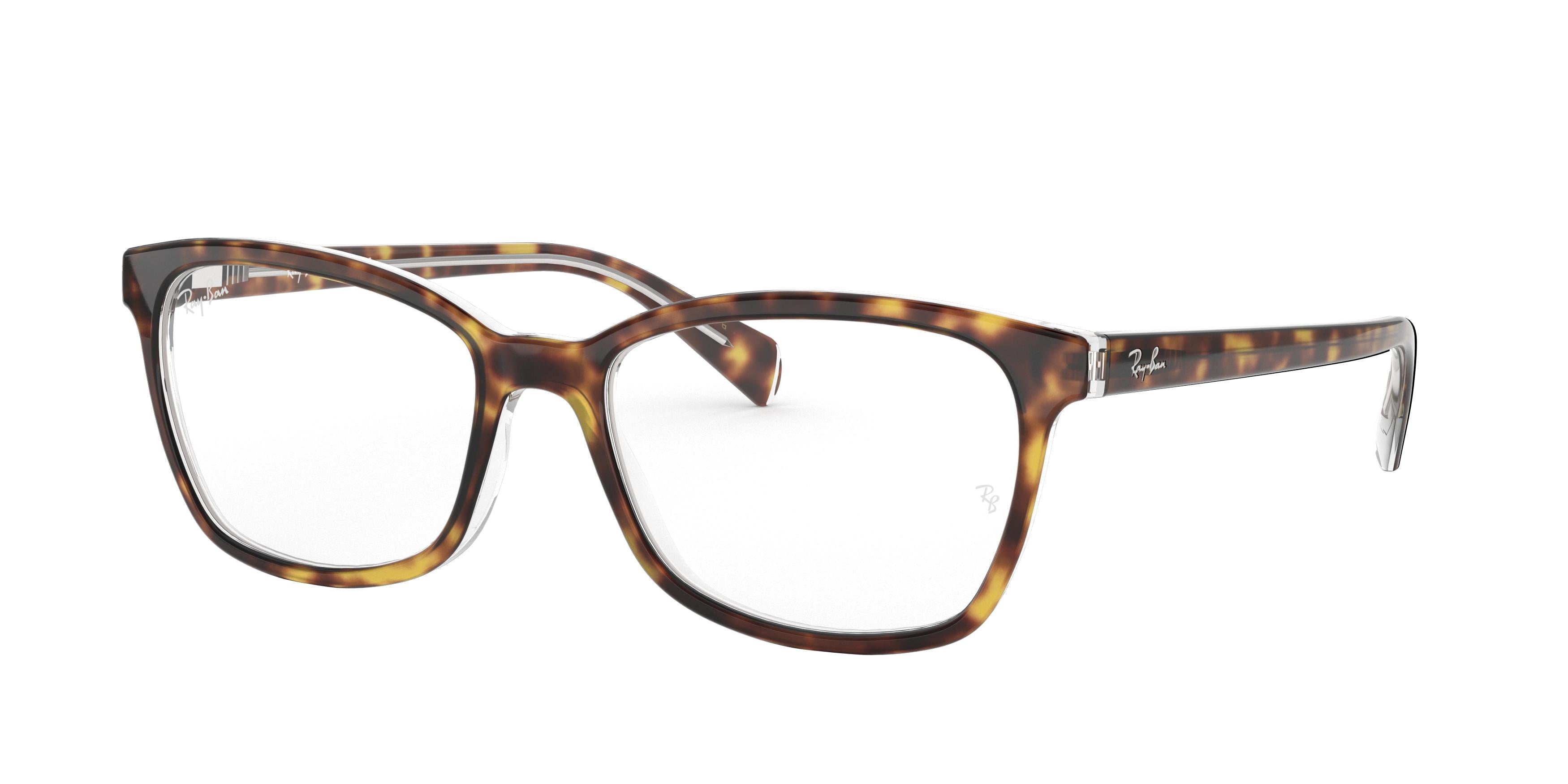 Ray-Ban Optical RX5362 Butterfly Eyeglasses  5082-Havana On Transparent 54-140-17 - Color Map Brown