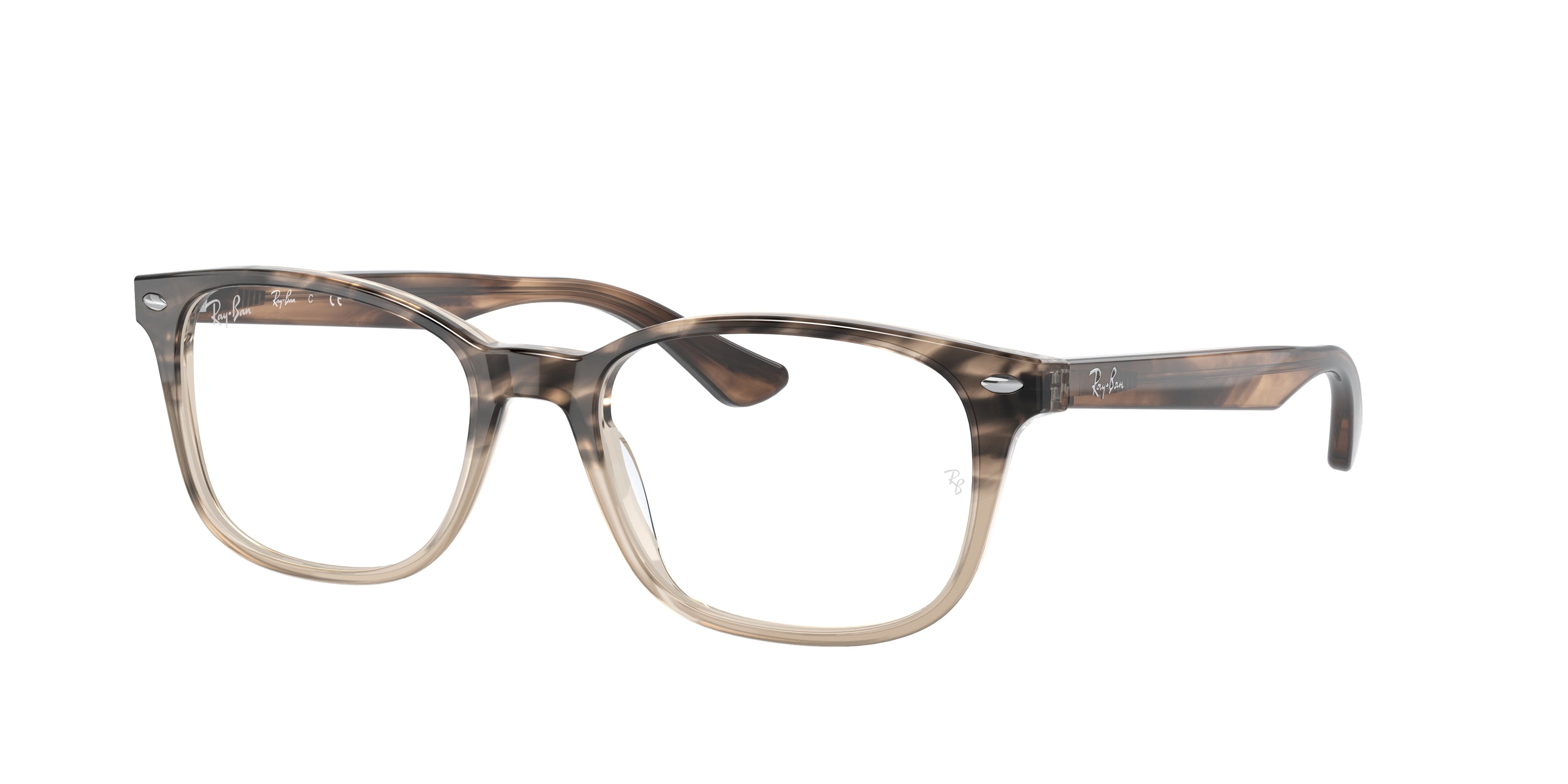 Ray-Ban Optical RX5375 Square Eyeglasses  8107-Brown Havana 53-145-18 - Color Map Brown