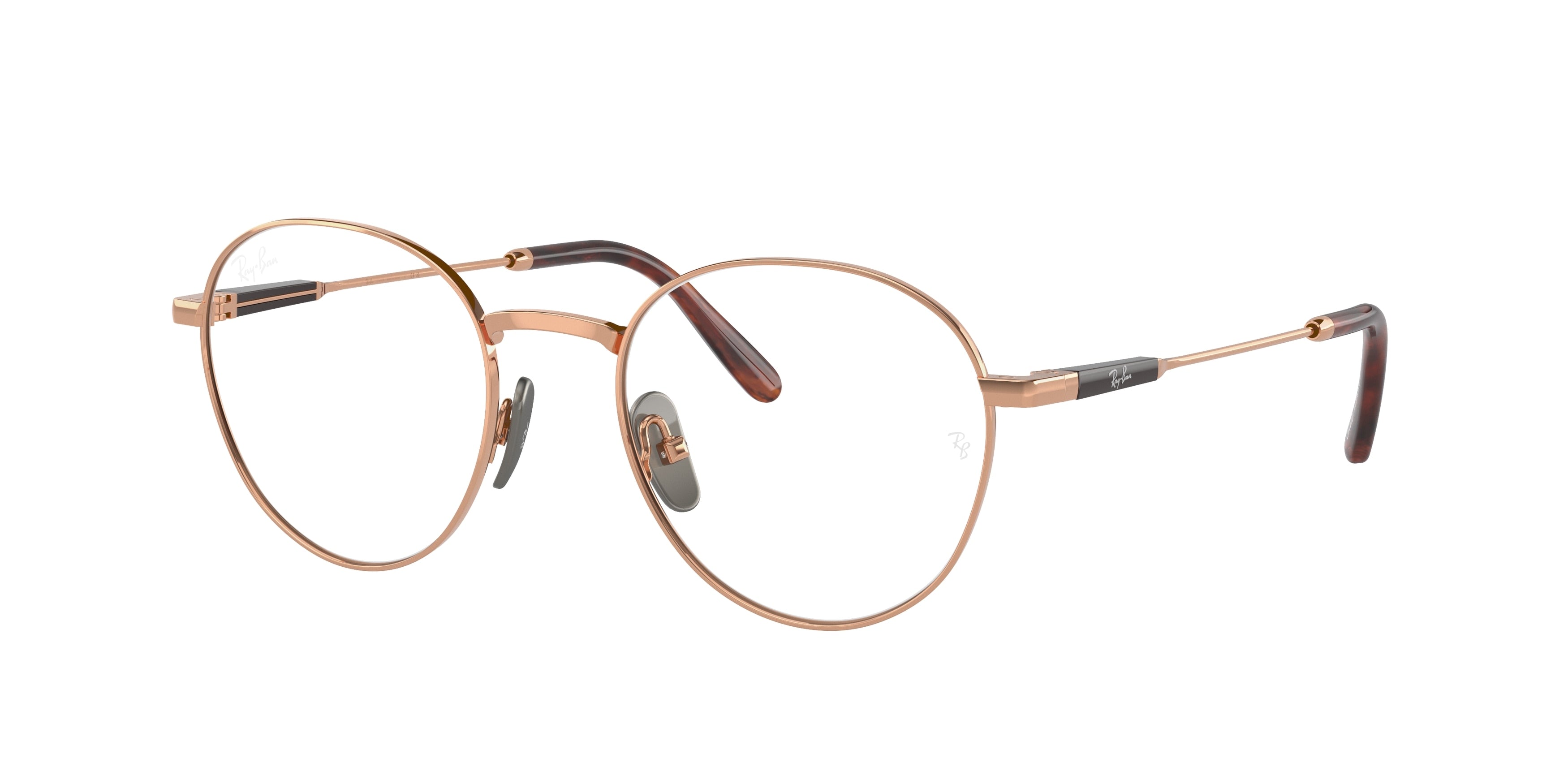 Ray-Ban Optical DAVID TITANIUM RX8782 Phantos Eyeglasses  1247-Light Brown 51-145-20 - Color Map Brown