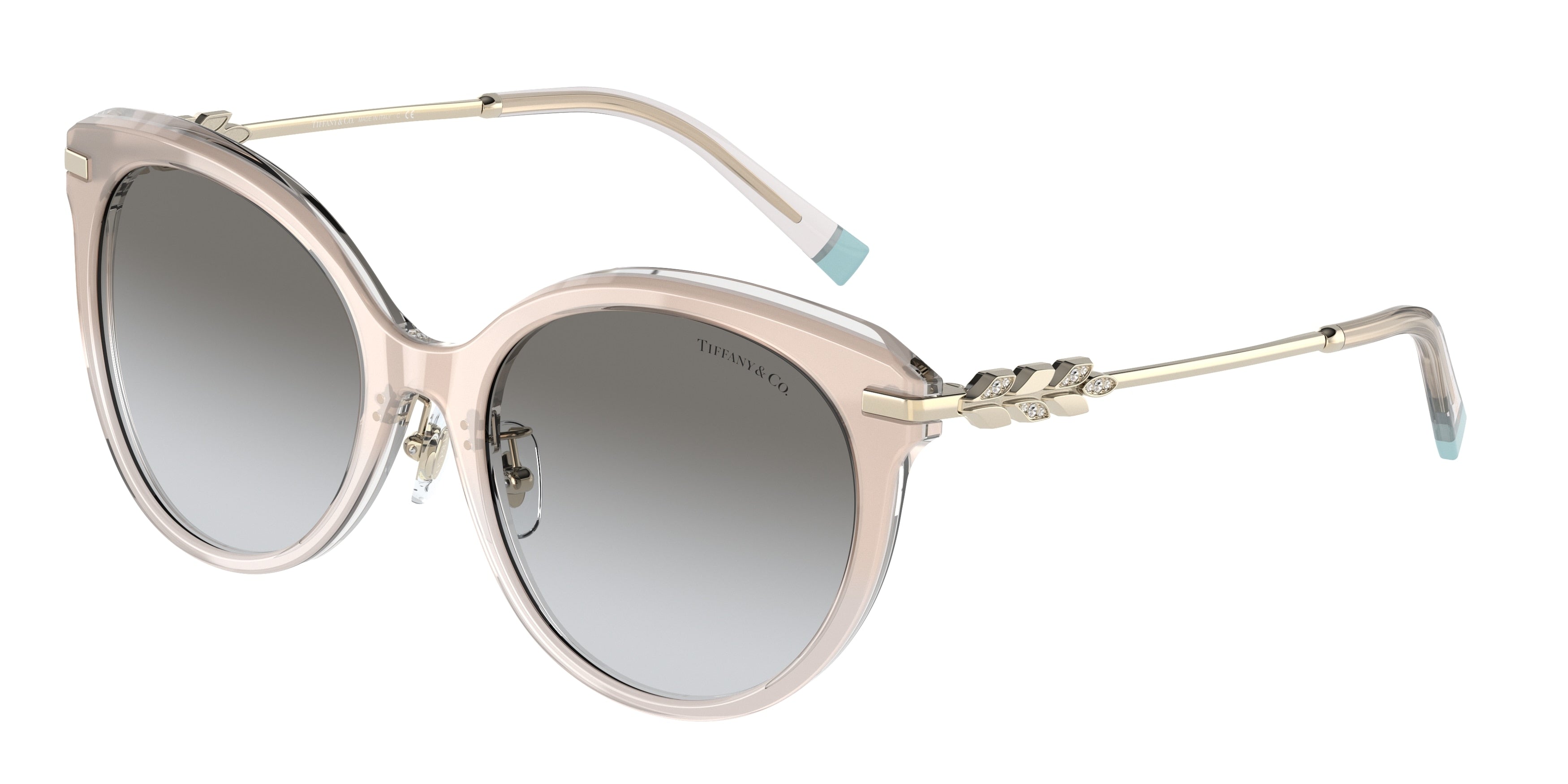 Tiffany TF4189BF Cat Eye Sunglasses  83353C-Satin Champagne Gradient 55-140-19 - Color Map Brown