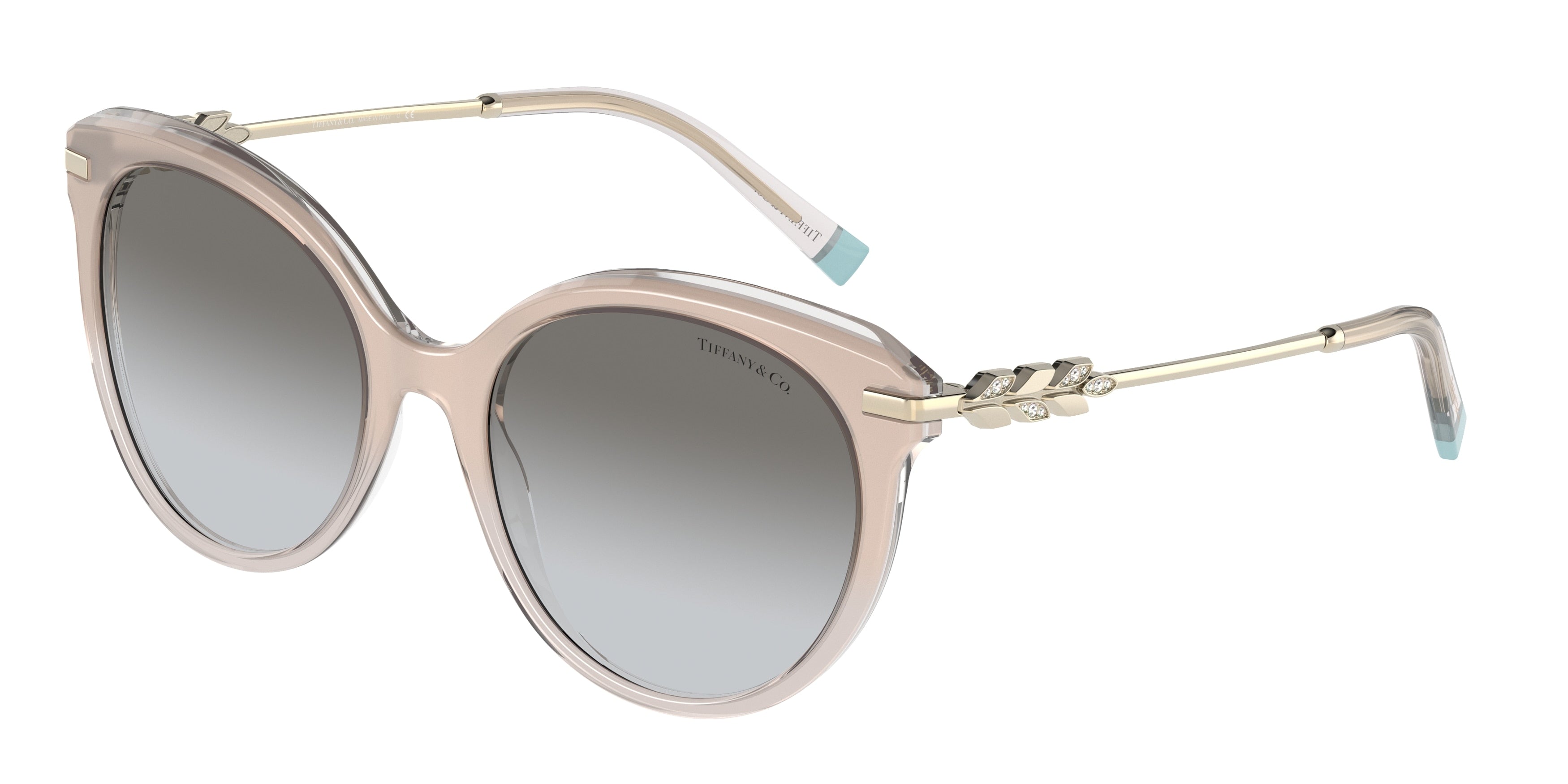 Tiffany TF4189B Cat Eye Sunglasses  83353C-Satin Champagne Gradient 55-140-19 - Color Map Brown