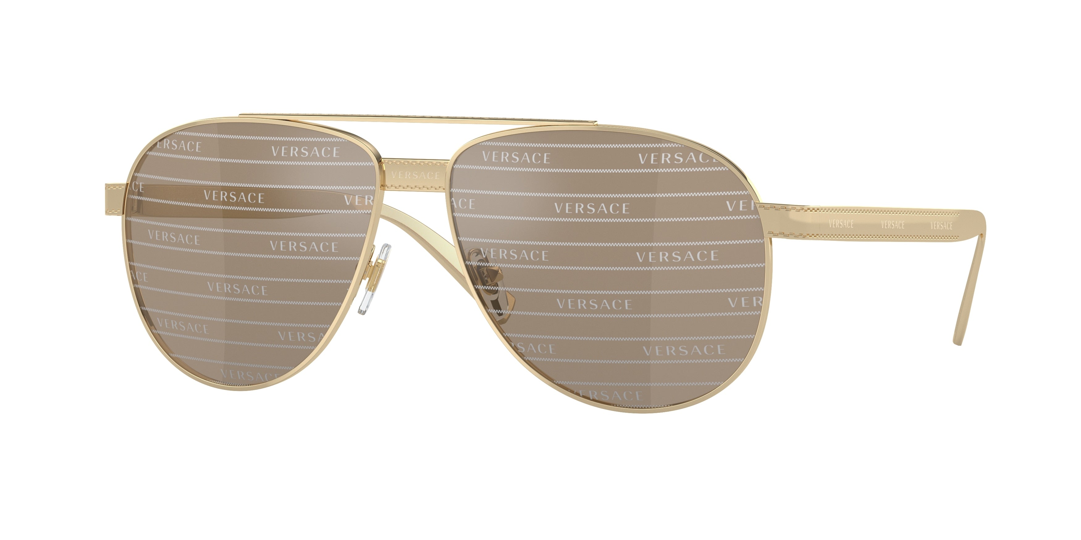 Versace VE2209 Phantos Sunglasses  1252V3-Pale Gold 58-140-14 - Color Map Gold