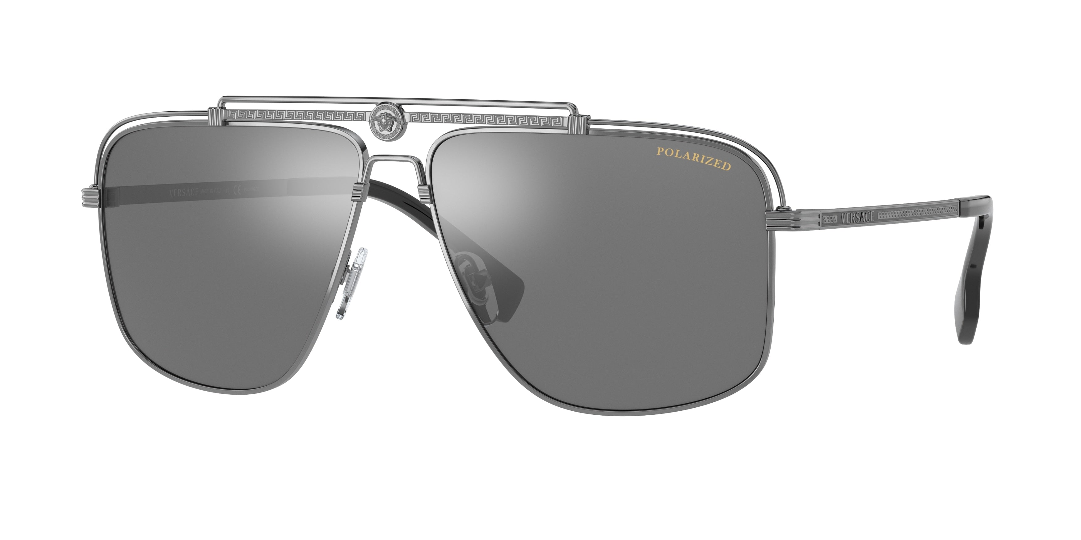 Versace VE2242 Rectangle Sunglasses  1001Z3-Gunmetal 61-145-13 - Color Map Grey