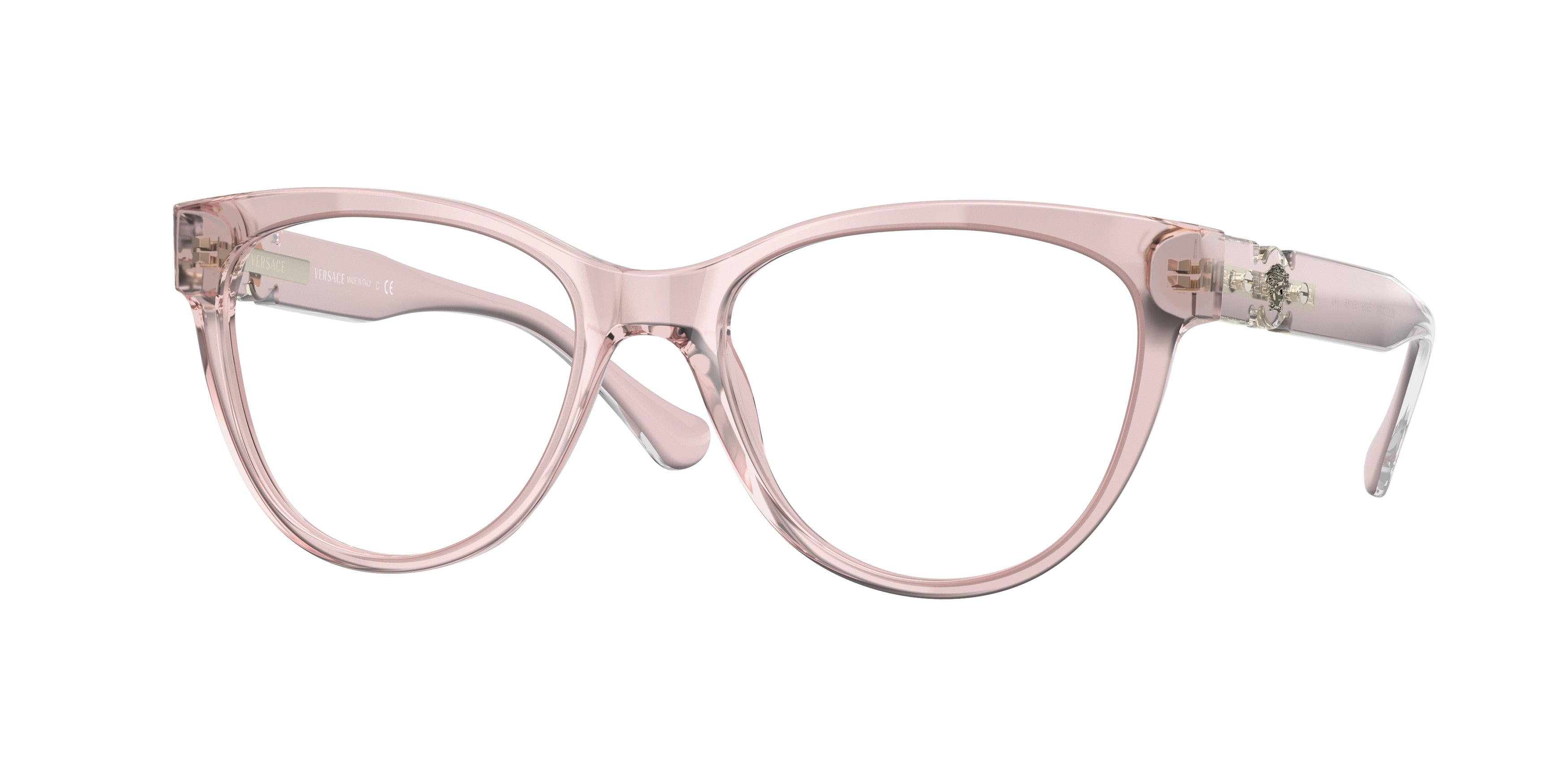 Versace VE3304 Cat Eye Eyeglasses  5339-Transparent Pink 53-140-18 - Color Map Pink