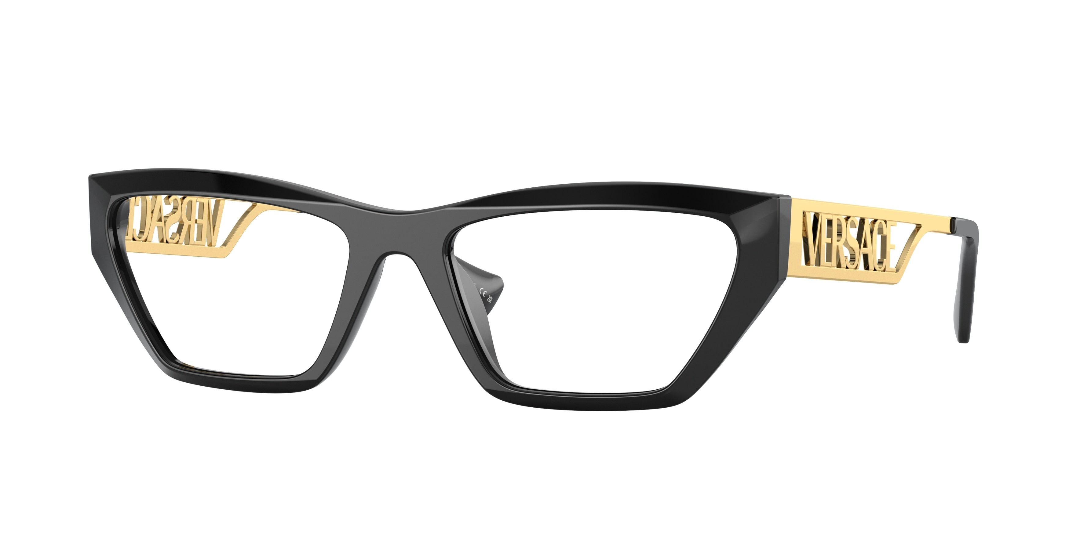 Versace VE3327U Irregular Eyeglasses  GB1-Black 54-145-18 - Color Map Black