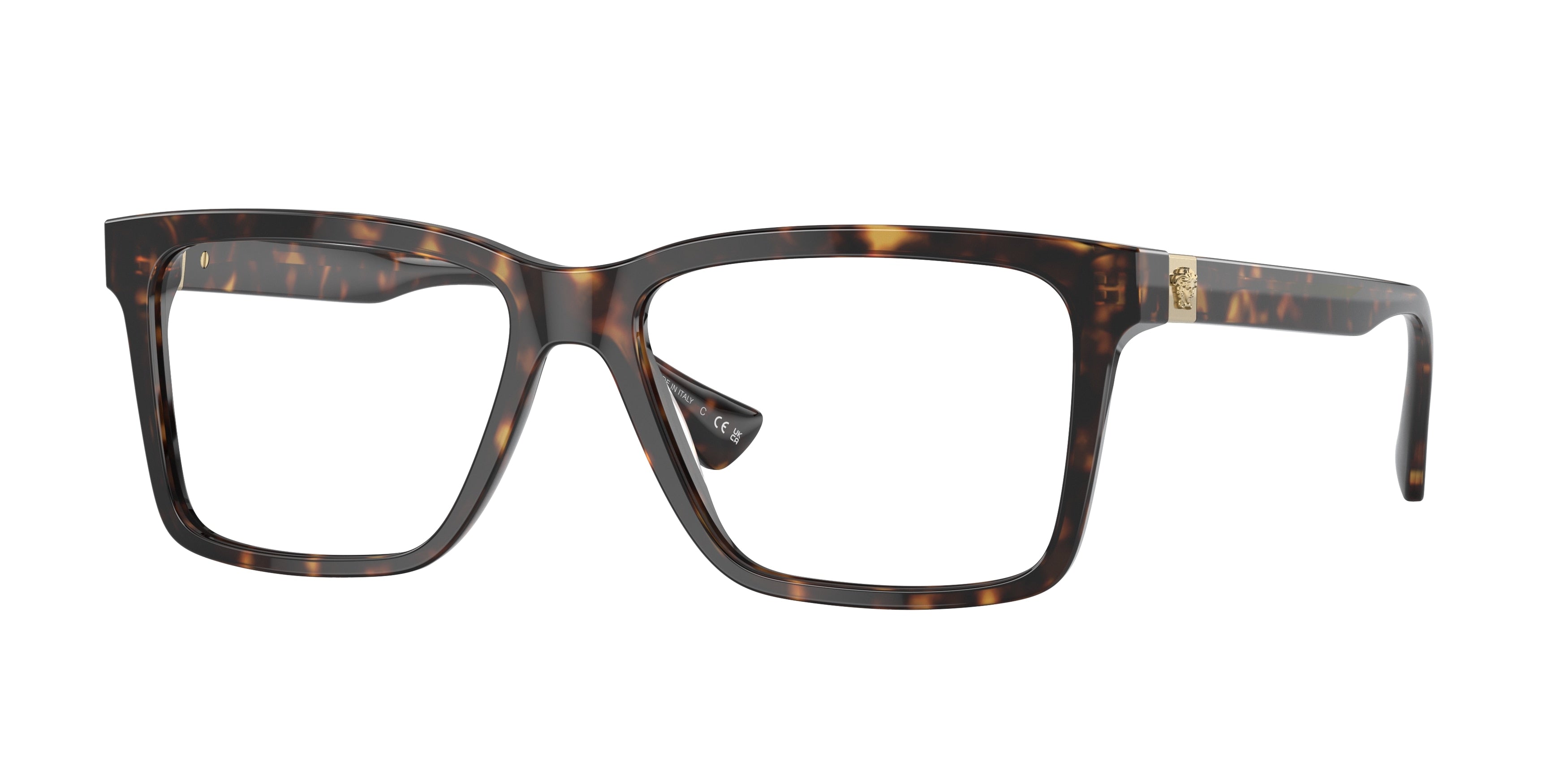 Versace VE3328 Rectangle Eyeglasses  108-Havana 56-150-16 - Color Map Tortoise