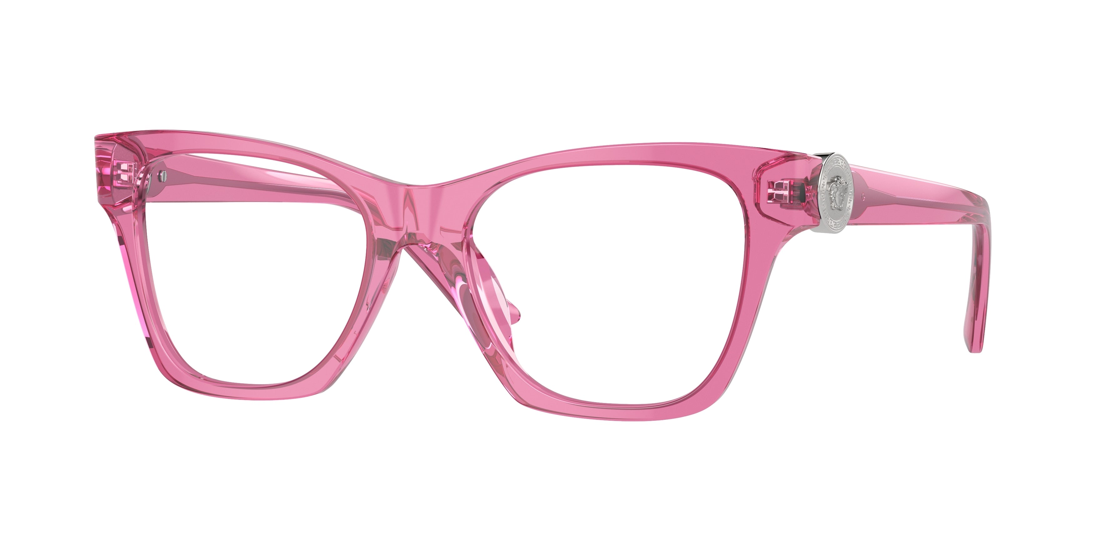 Versace VE3341U Irregular Eyeglasses  5421-Transparent Pink 52-145-18 - Color Map Pink