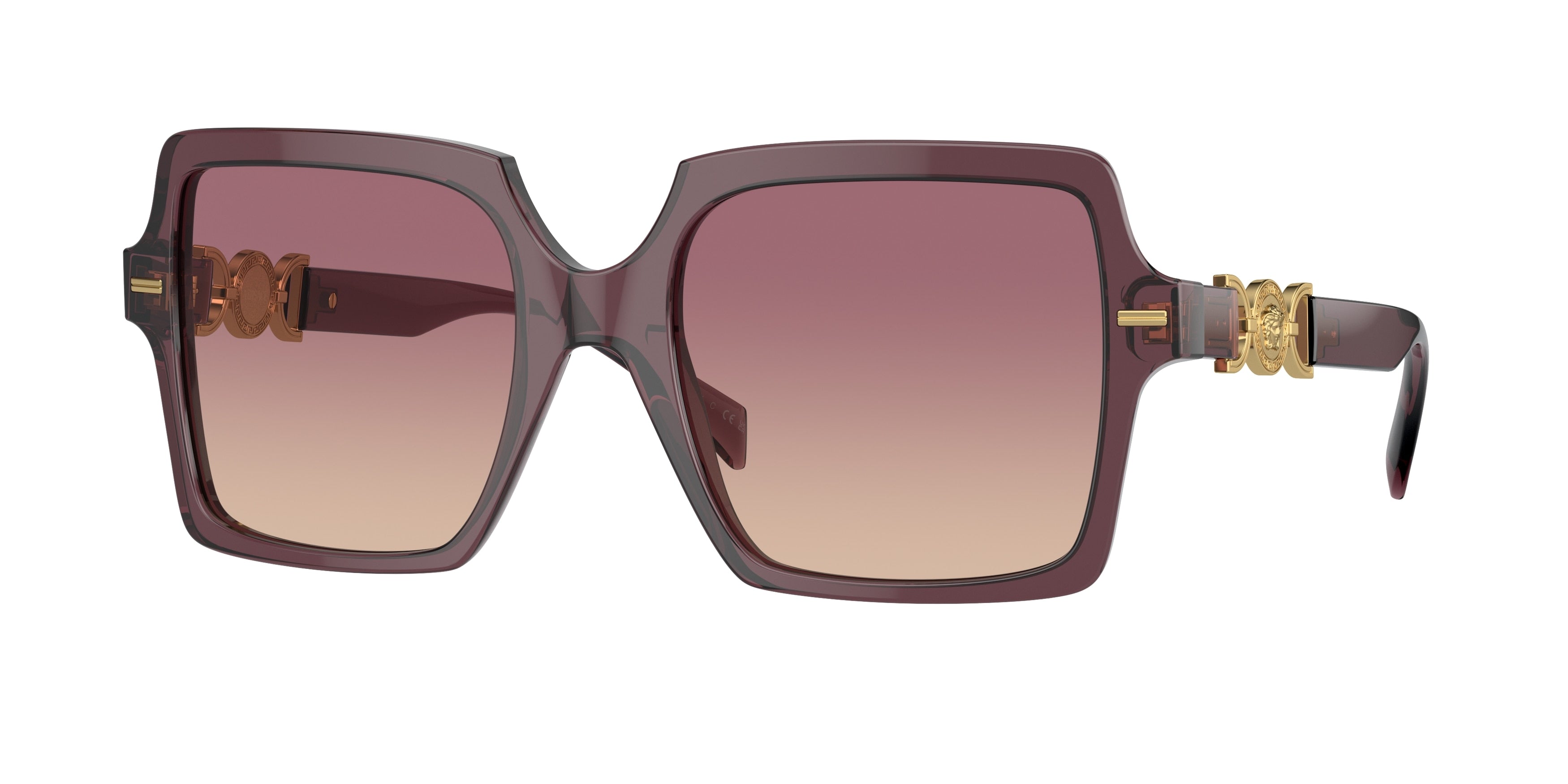 Versace VE4441 Square Sunglasses  520968-Transparent Violet 55-140-20 - Color Map Violet