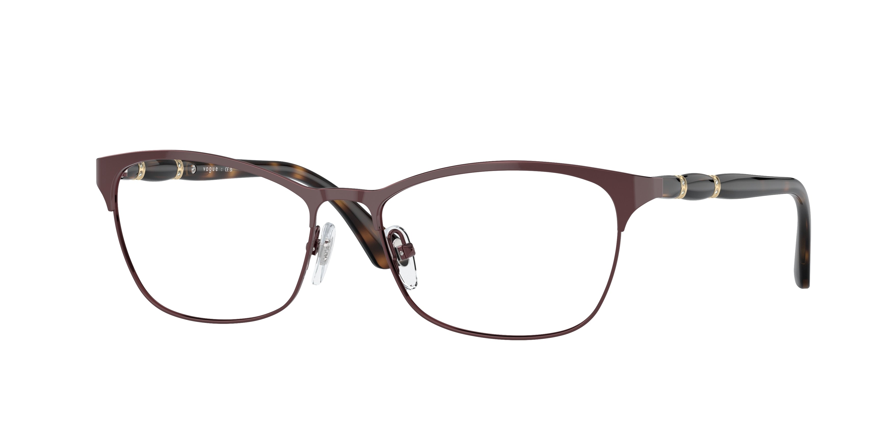 Vogue VO3987B Cat Eye Eyeglasses  811-Brown 52-135-16 - Color Map Brown