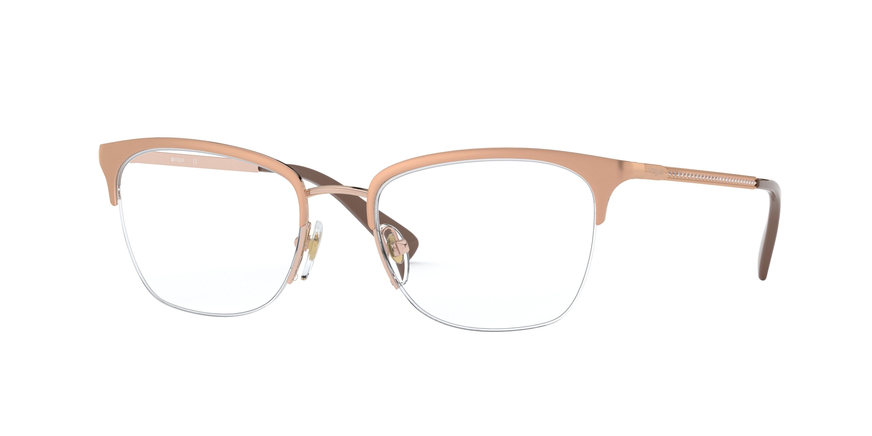 Vogue VO4144B Pillow Eyeglasses  5075-Brushed Rose Gold/Rose Gold 51-135-18 - Color Map Gold