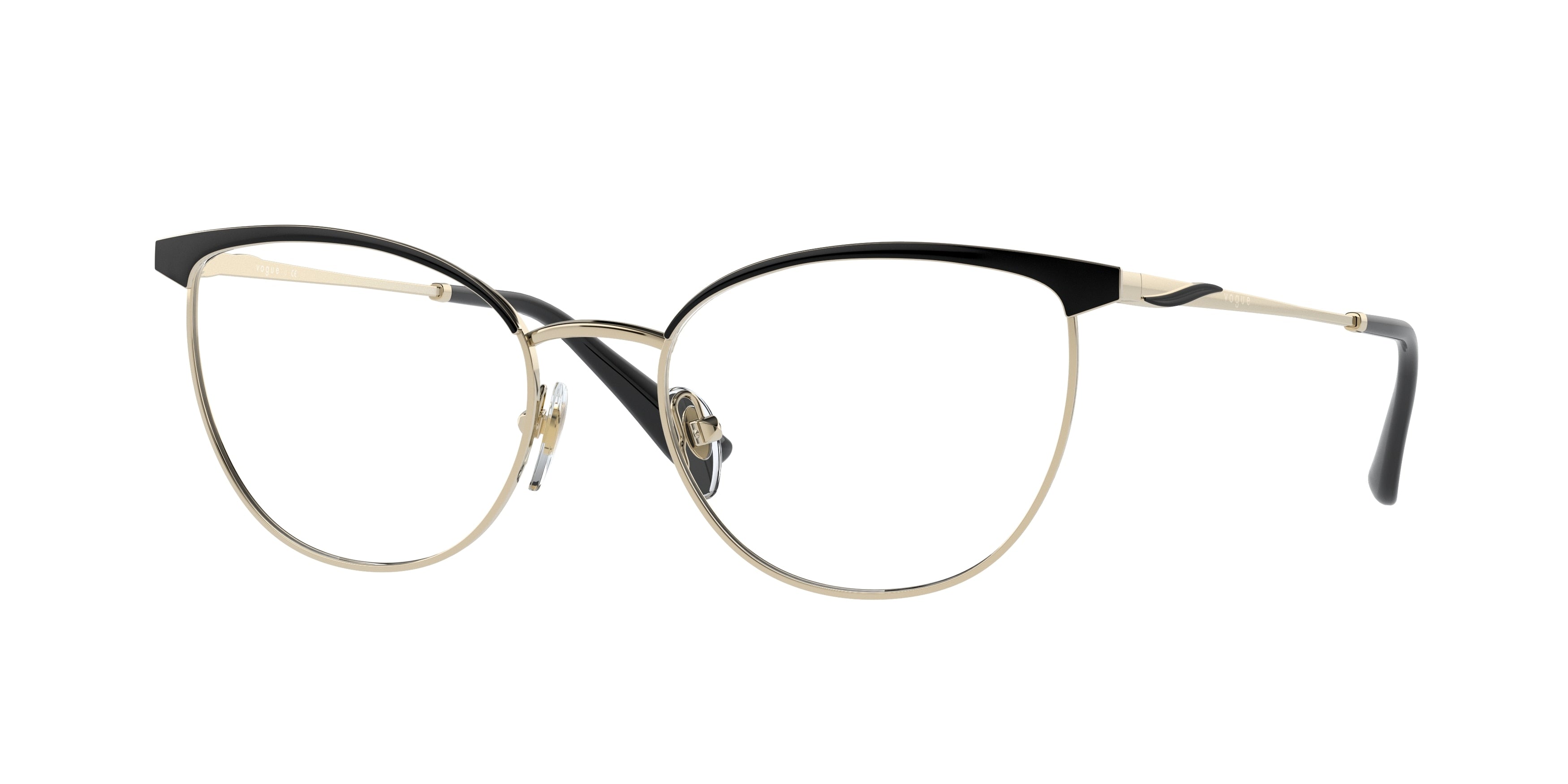 Vogue VO4208 Butterfly Eyeglasses  352-Top Black/Pale Gold 52-140-18 - Color Map Black