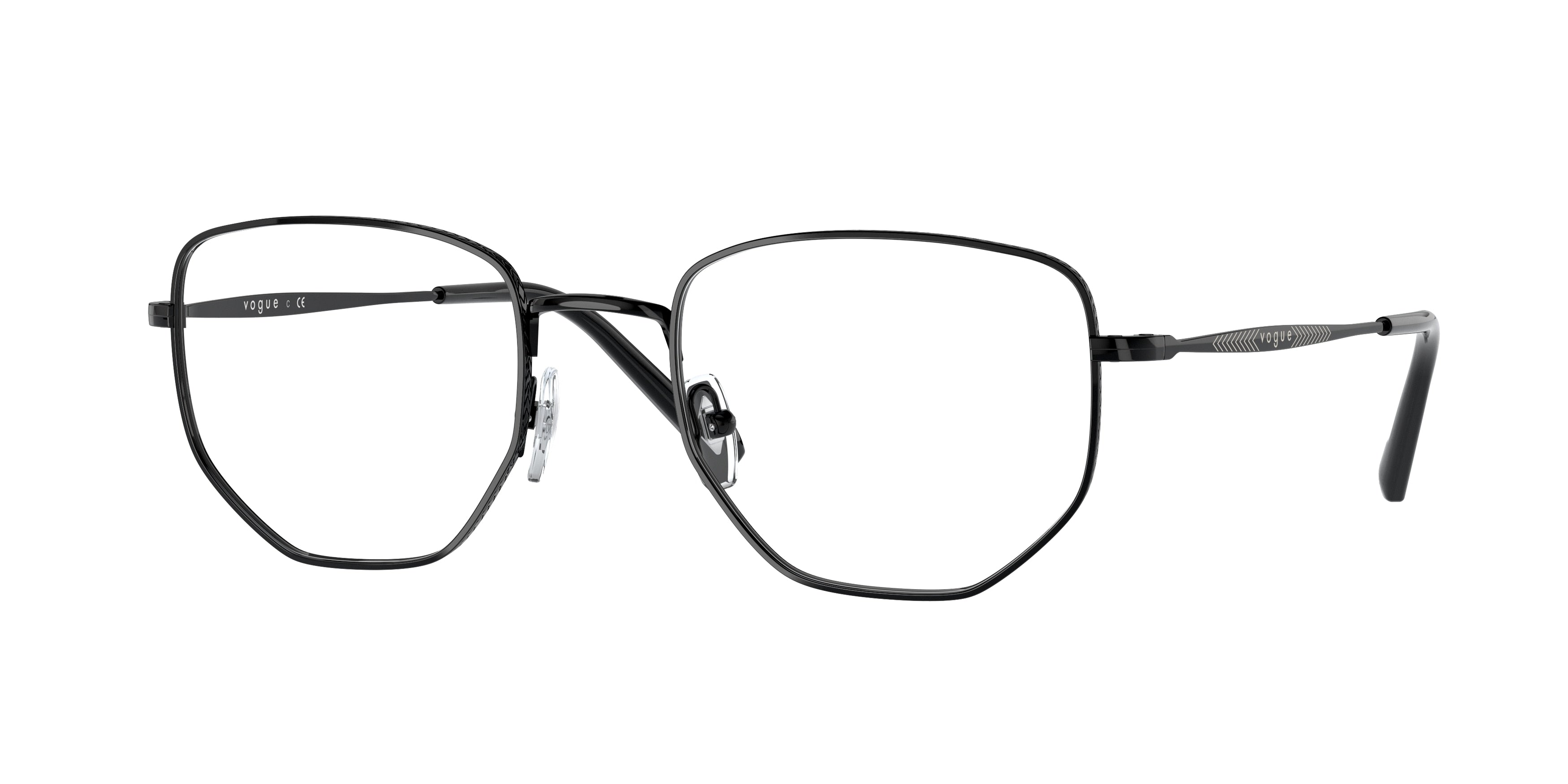 Vogue VO4221 Irregular Eyeglasses  352-Black 53-145-21 - Color Map Black