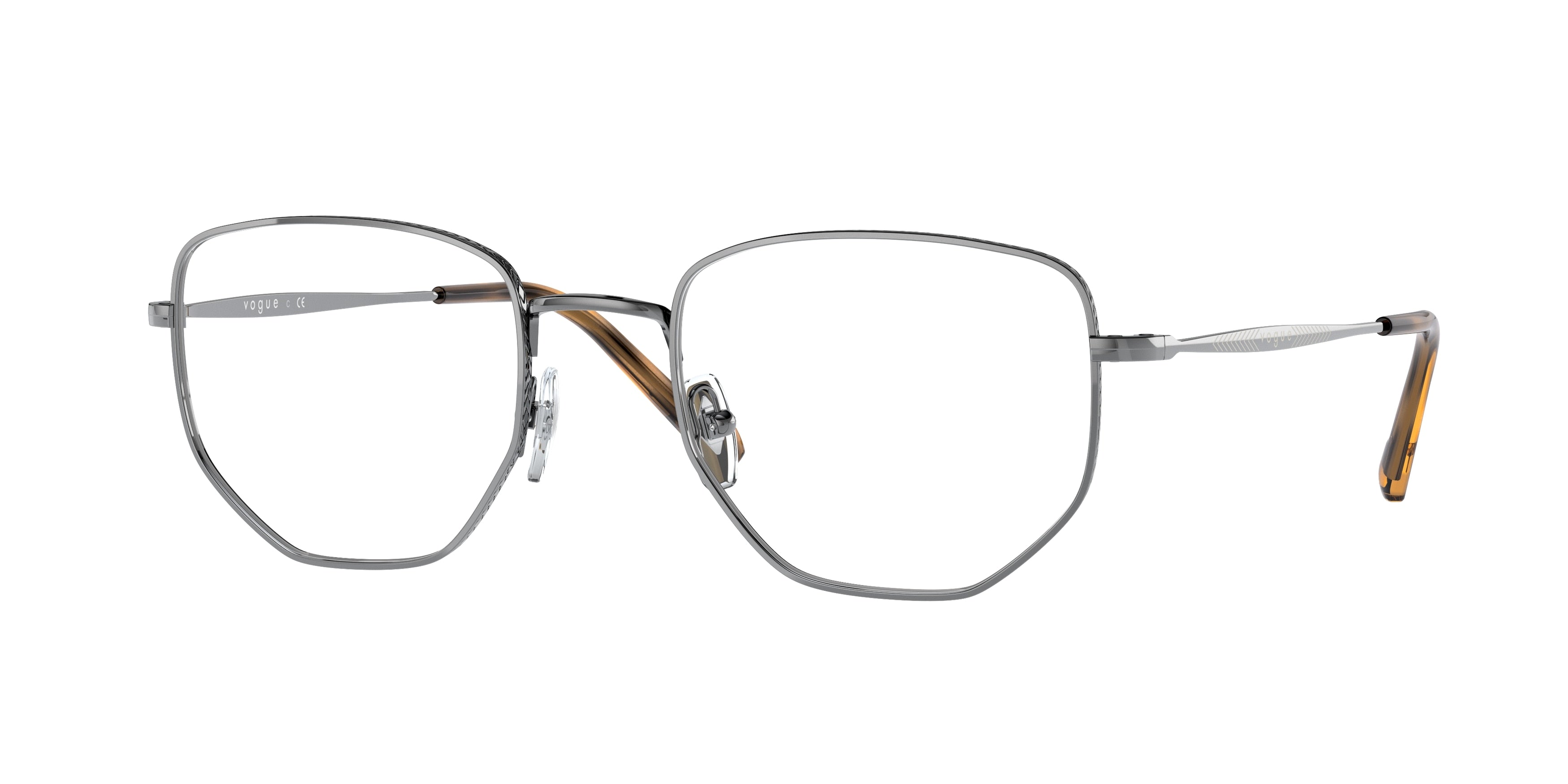 Vogue VO4221 Irregular Eyeglasses  548-Gunmetal 53-145-21 - Color Map Grey