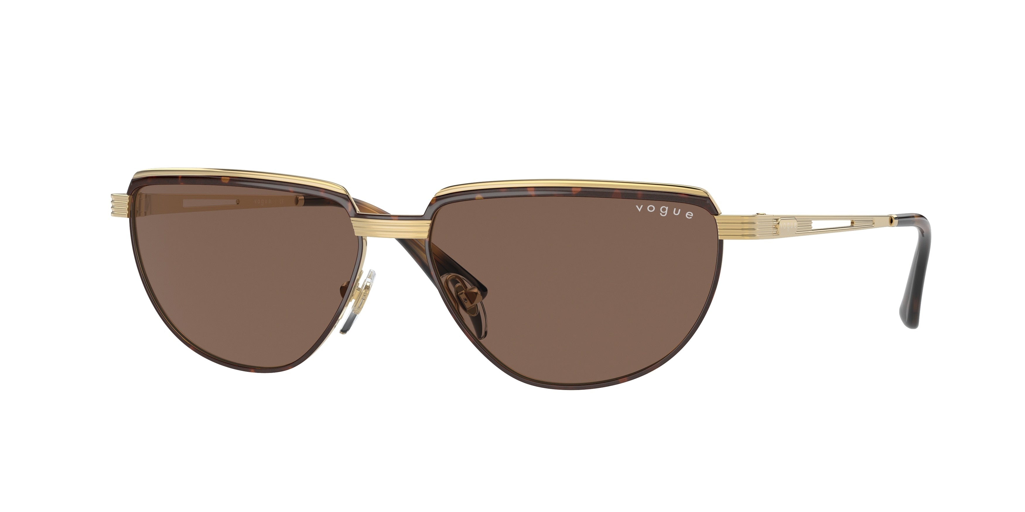 Vogue VO4235S Irregular Sunglasses  507873-Top Havana/Gold 56-135-14 - Color Map Brown