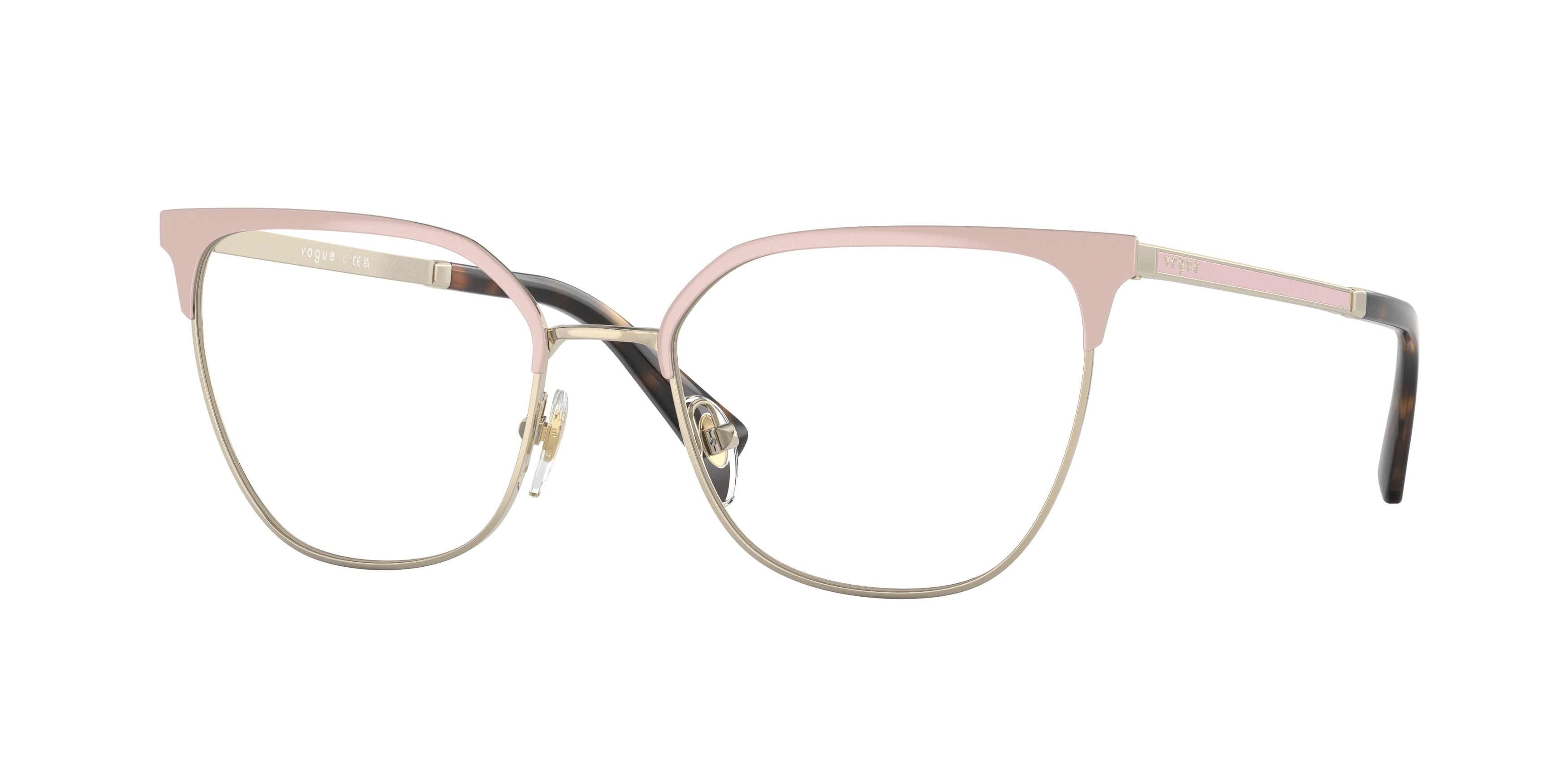 Vogue VO4249 Pillow Eyeglasses  5176-Top Beige/Pale Gold 53-140-18 - Color Map Brown