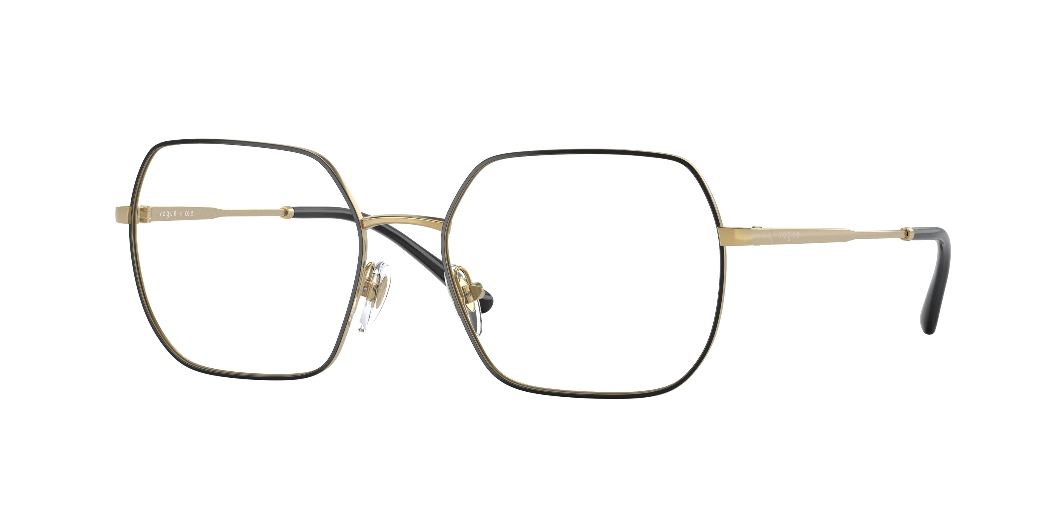 Vogue VO4253 Irregular Eyeglasses  352-Top Black/Gold 53-135-17 - Color Map Black