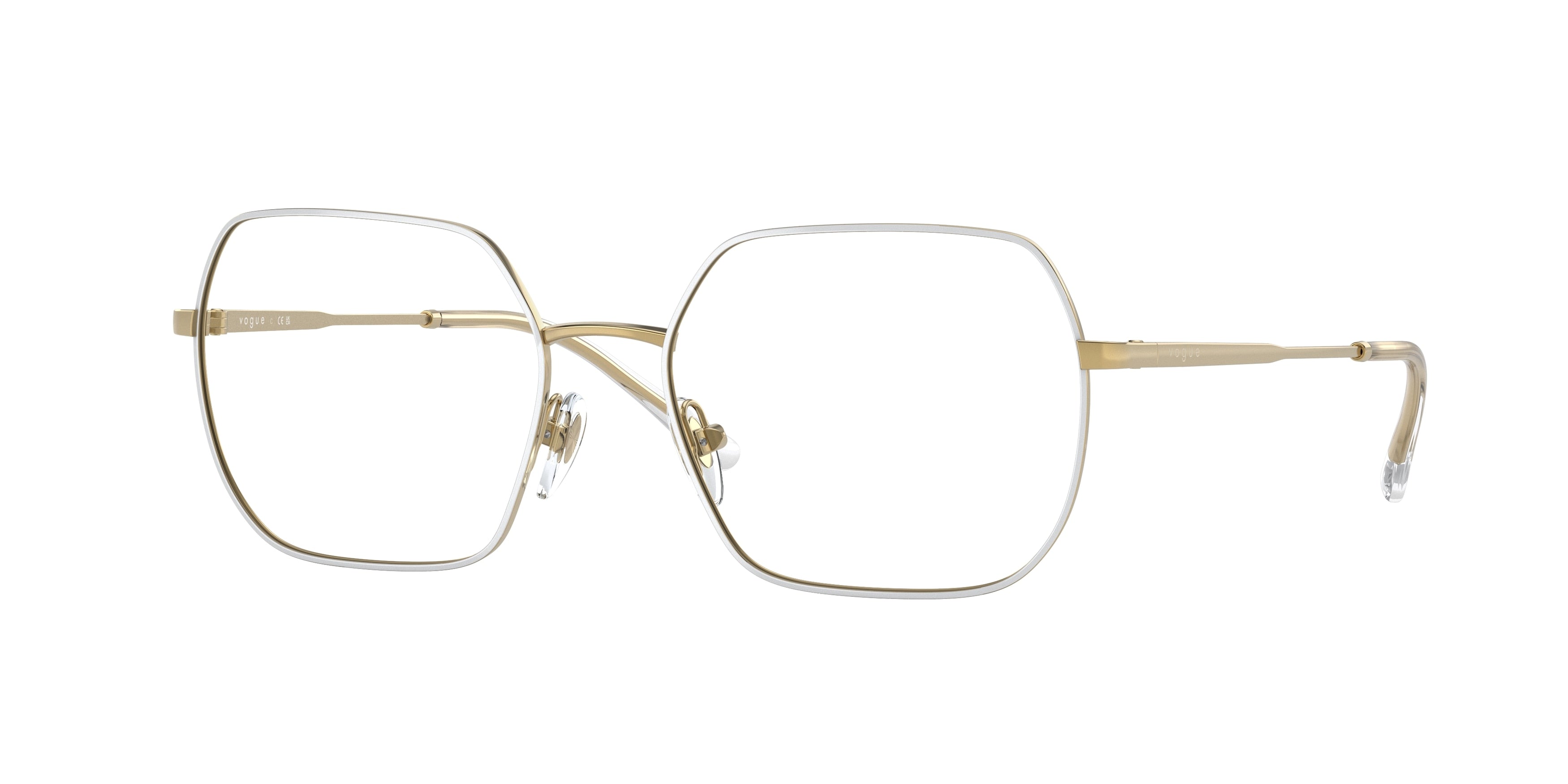 Vogue VO4253 Irregular Eyeglasses  5120-Top White/Gold 53-135-17 - Color Map White