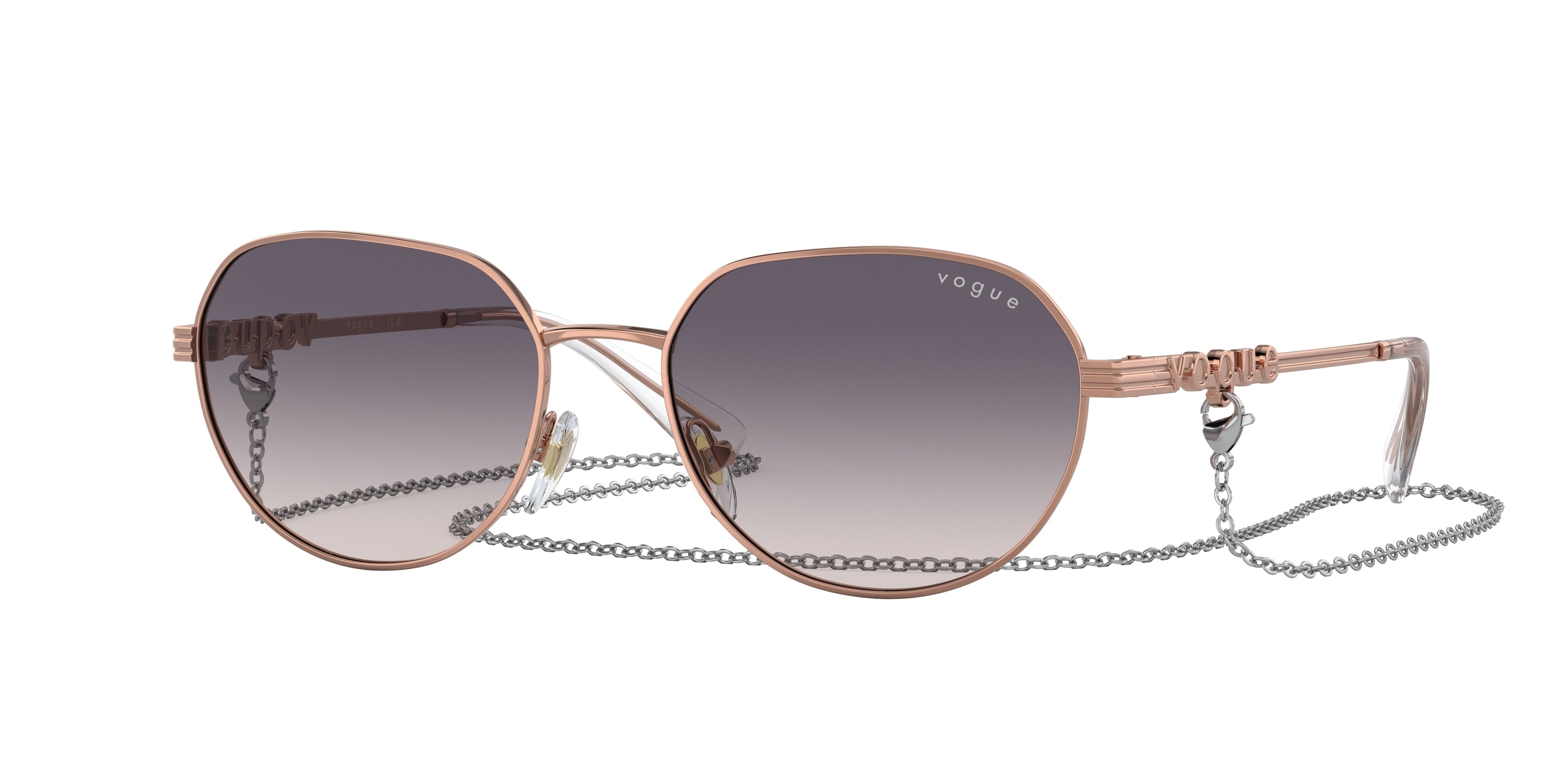 Vogue VO4254S Irregular Sunglasses  515236-Rose Gold 53-135-17 - Color Map Gold