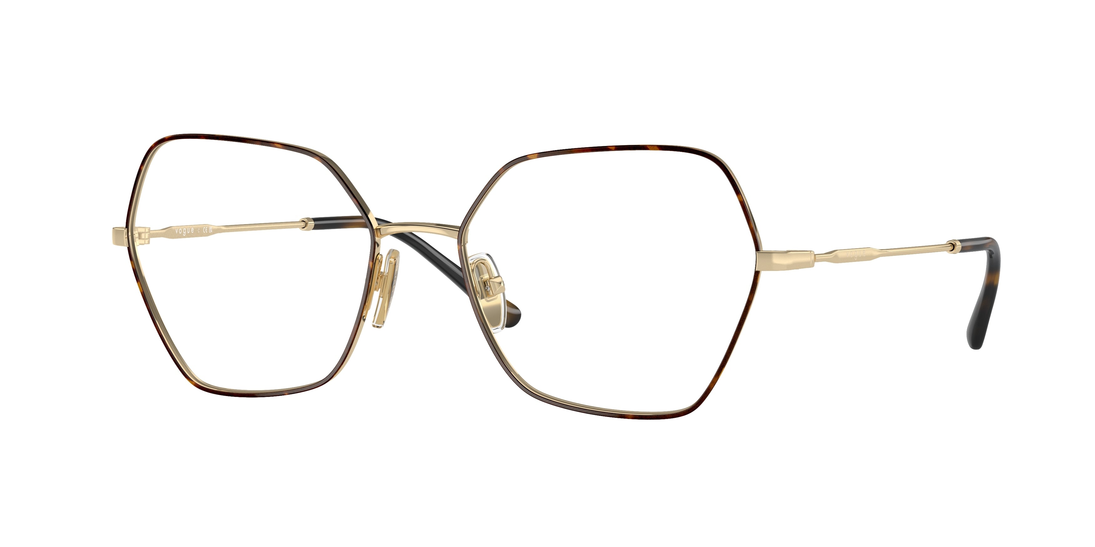 Vogue VO4281 Irregular Eyeglasses  5078-Top Havana/Pale Gold 54-140-17 - Color Map Brown